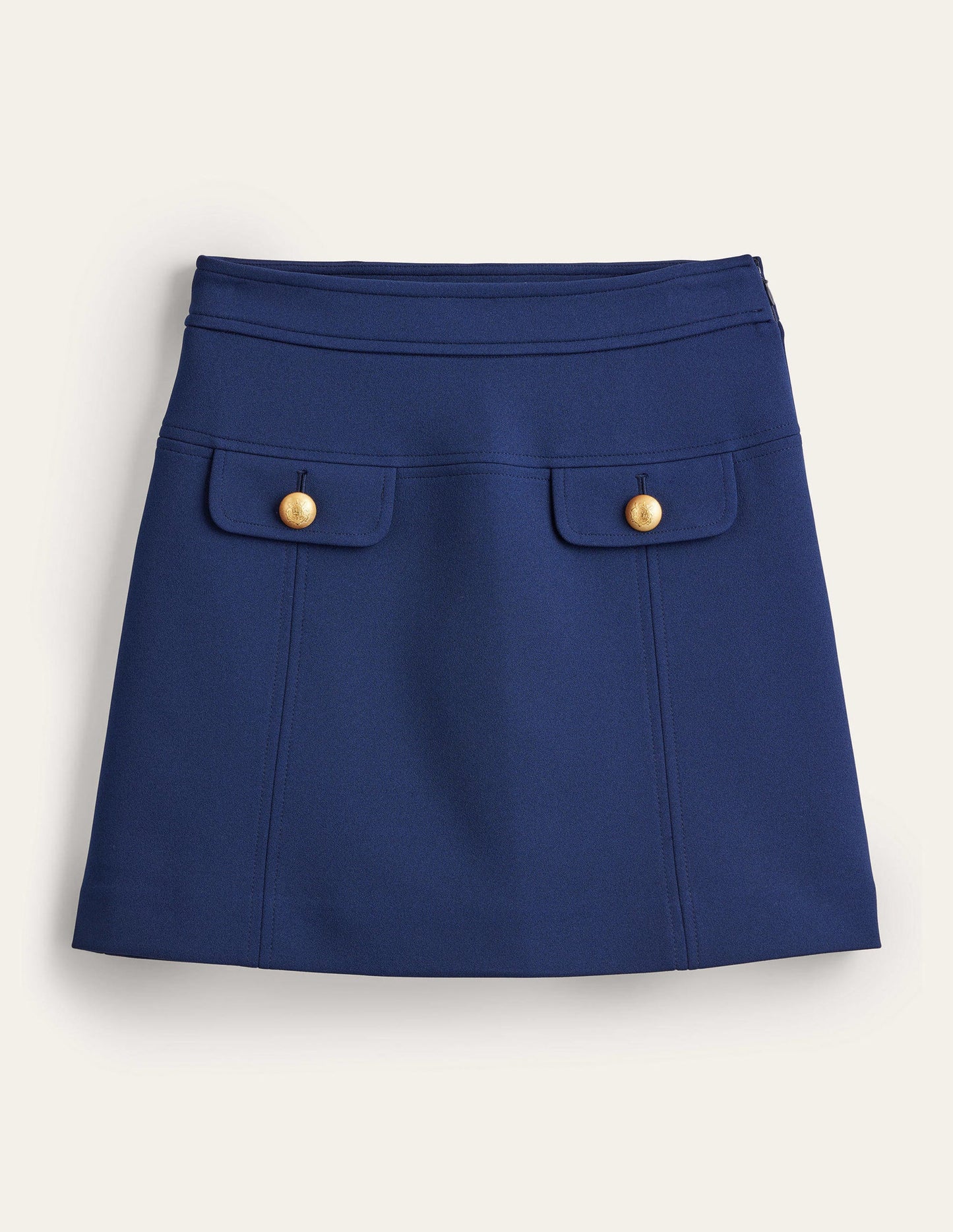 Anliegender Minirock mit A-Linie-Marineblau