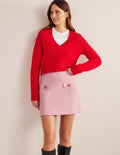 Tailored A-line Mini Skirt-Cameo Pink