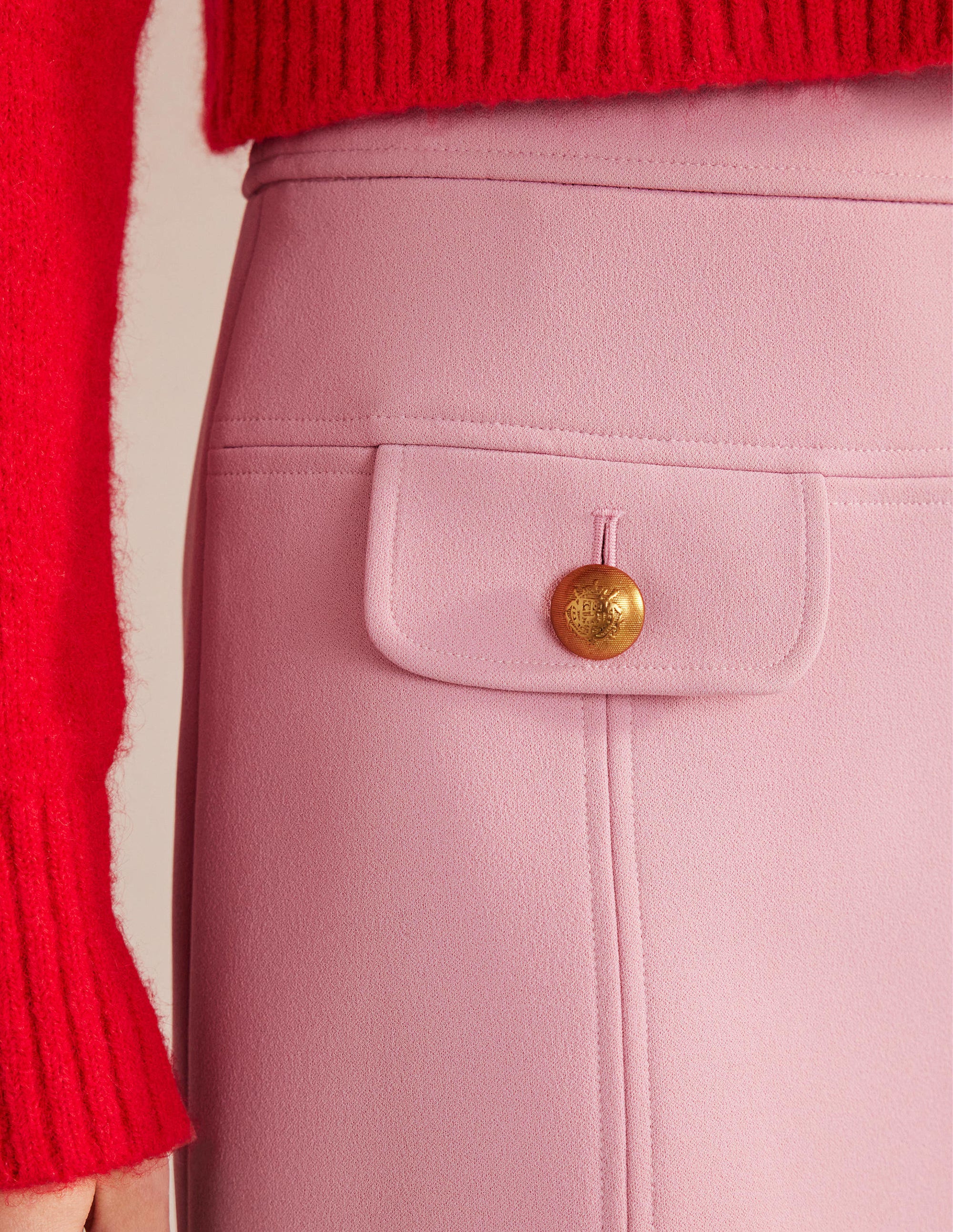 Anliegender Minirock mit A-Linie-Cameo-Rosa - Image 2