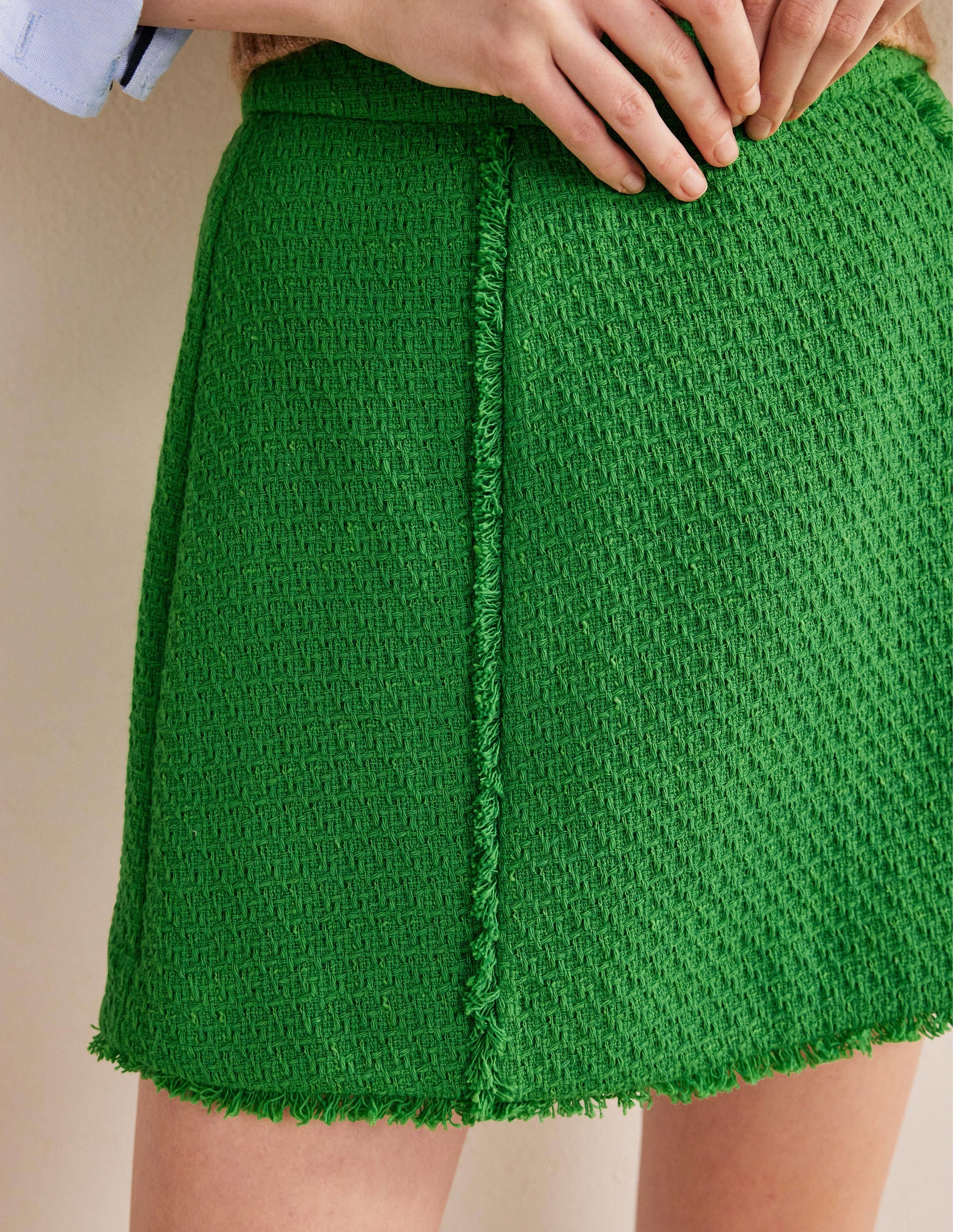 Mini-jupe Interest en tweed-Vert - Image 2