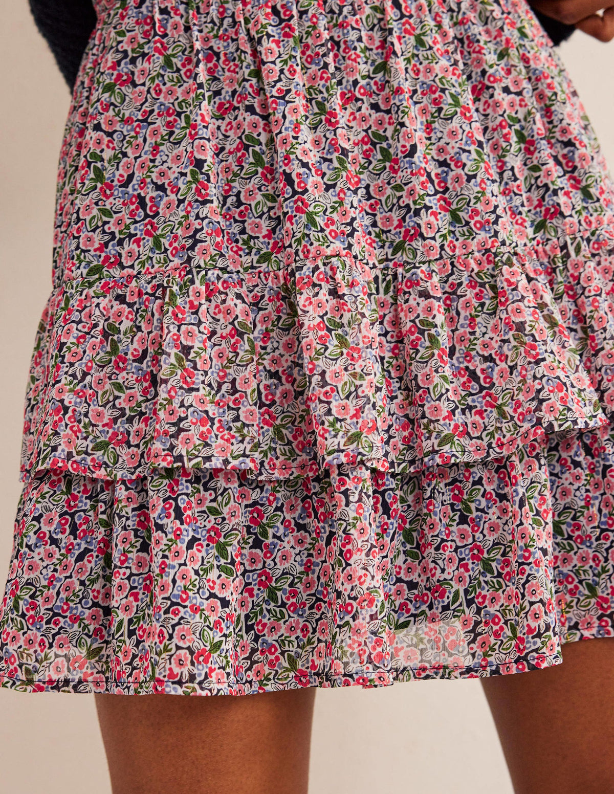 Minirock mit Rüschen-Bunt, Blüten-Toile - Image 2