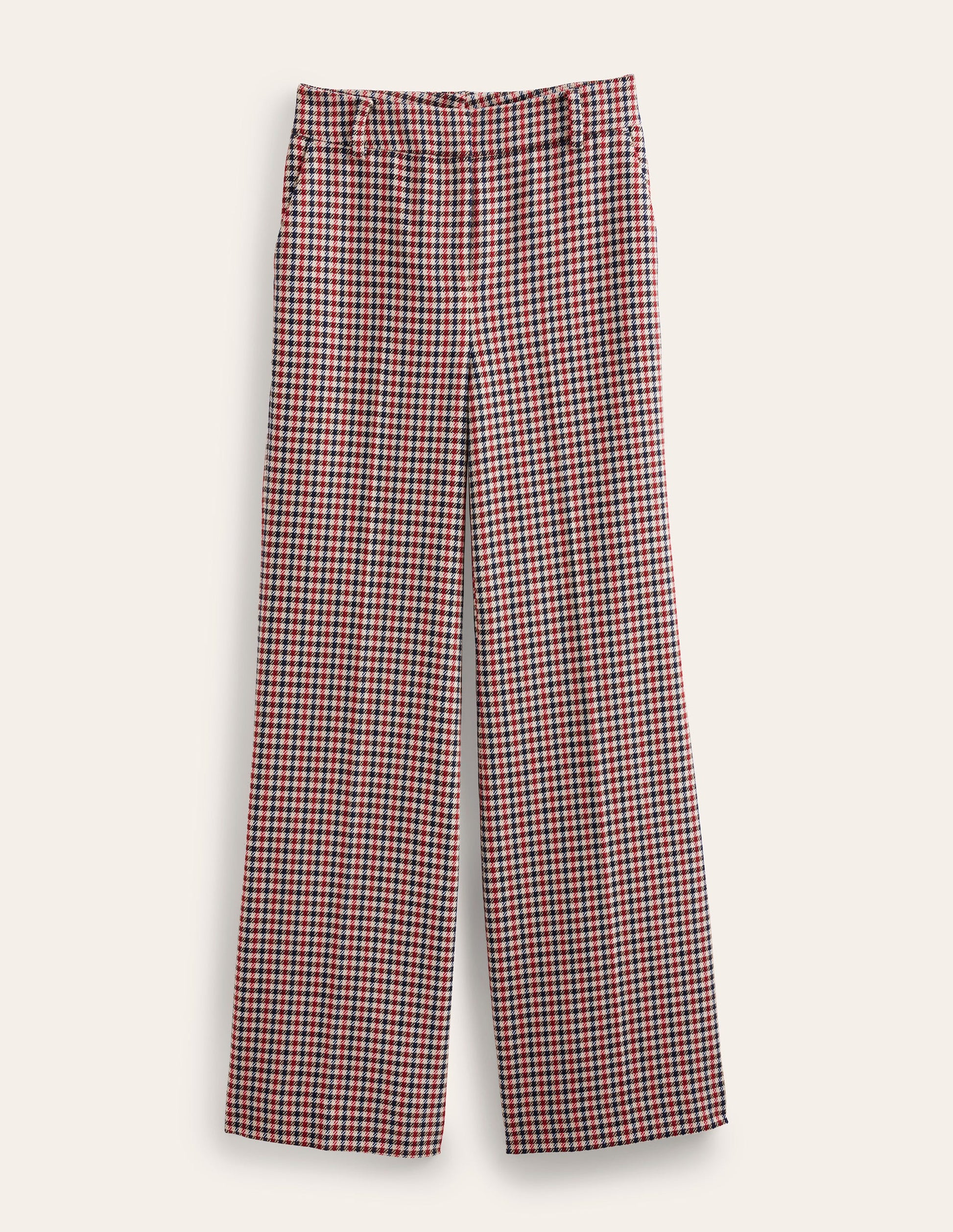 Karierte Hose mit weitem ausgestelltem Bein-Kariert-6
