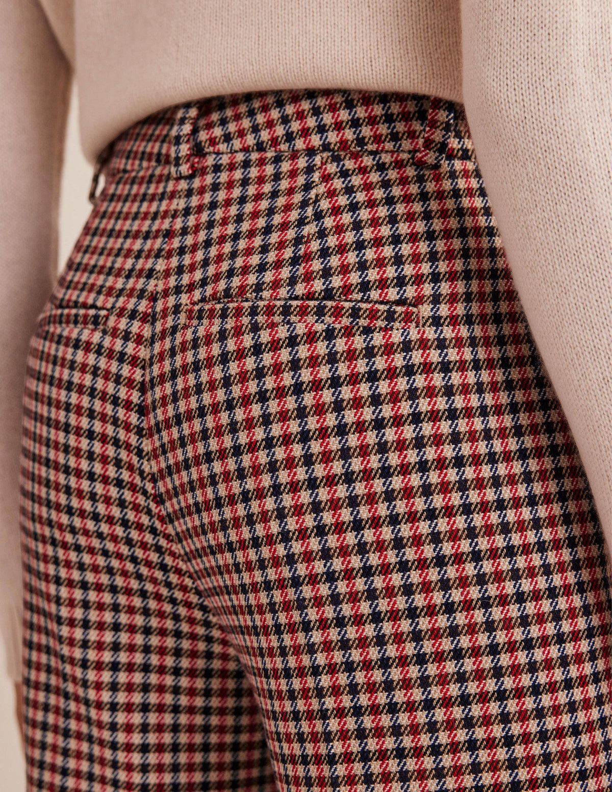 Karierte Hose mit weitem ausgestelltem Bein-Kariert - Image 2