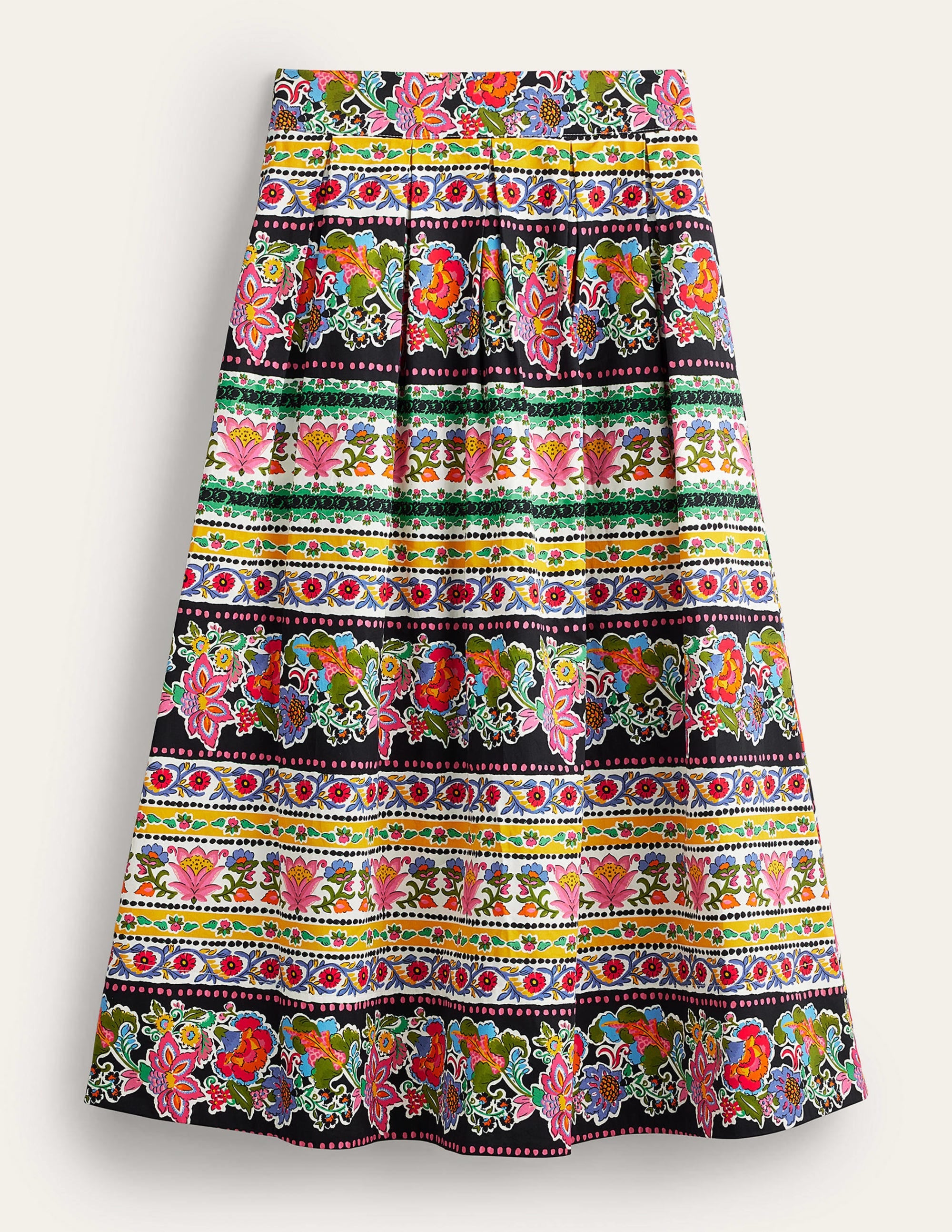 Jupe midi plissée en satin-Multi, rayé tapisserie - Image 5