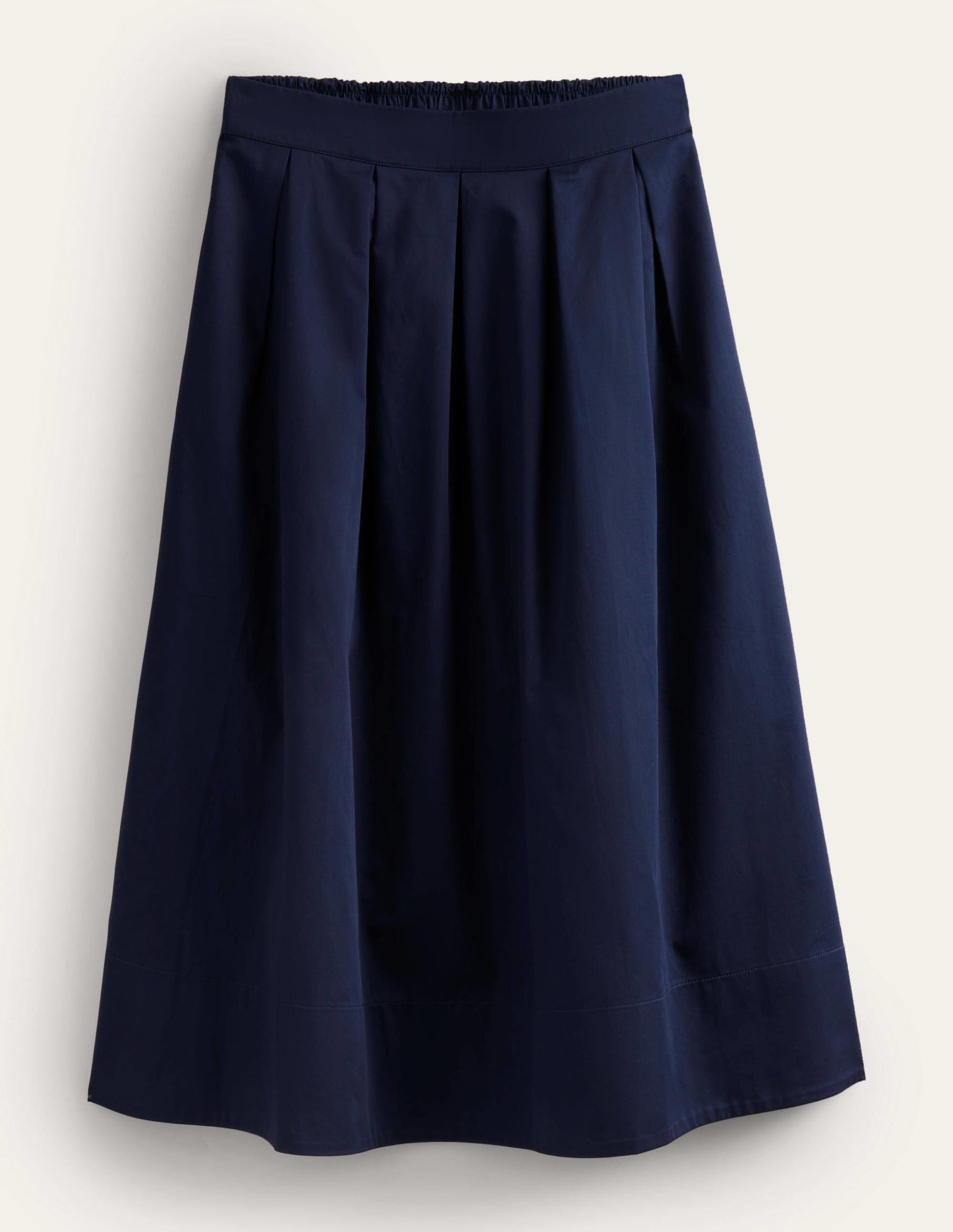 Pleated Full Midi Skirt-Navy-6