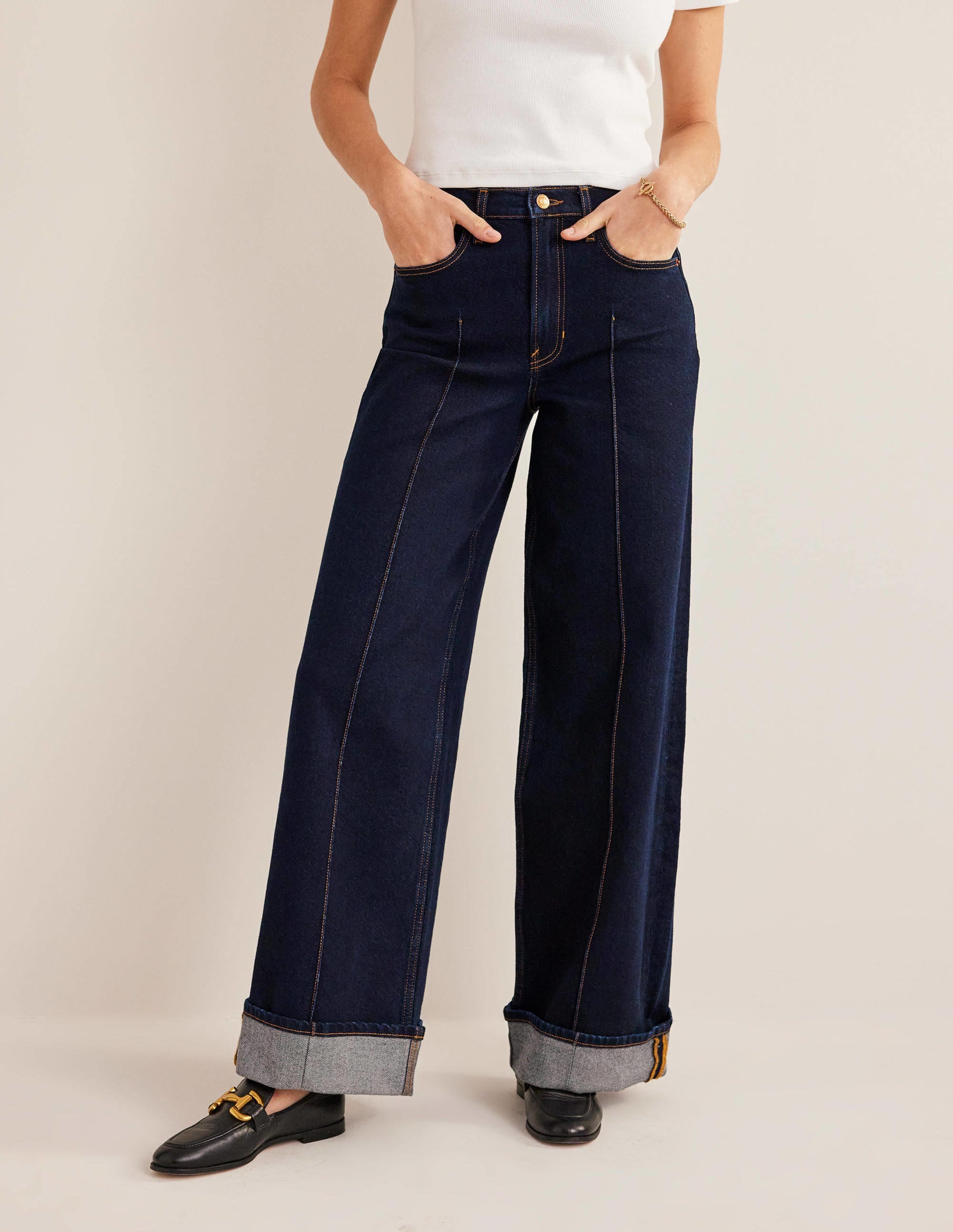 Jean à revers-Indigo - Image 4