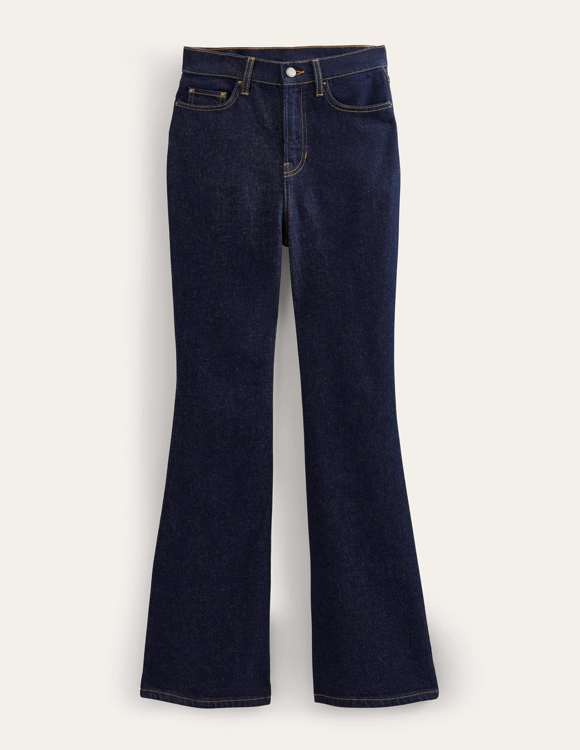 Jeans mit Schlag und hoher Taille-Indigoblau - Image 6