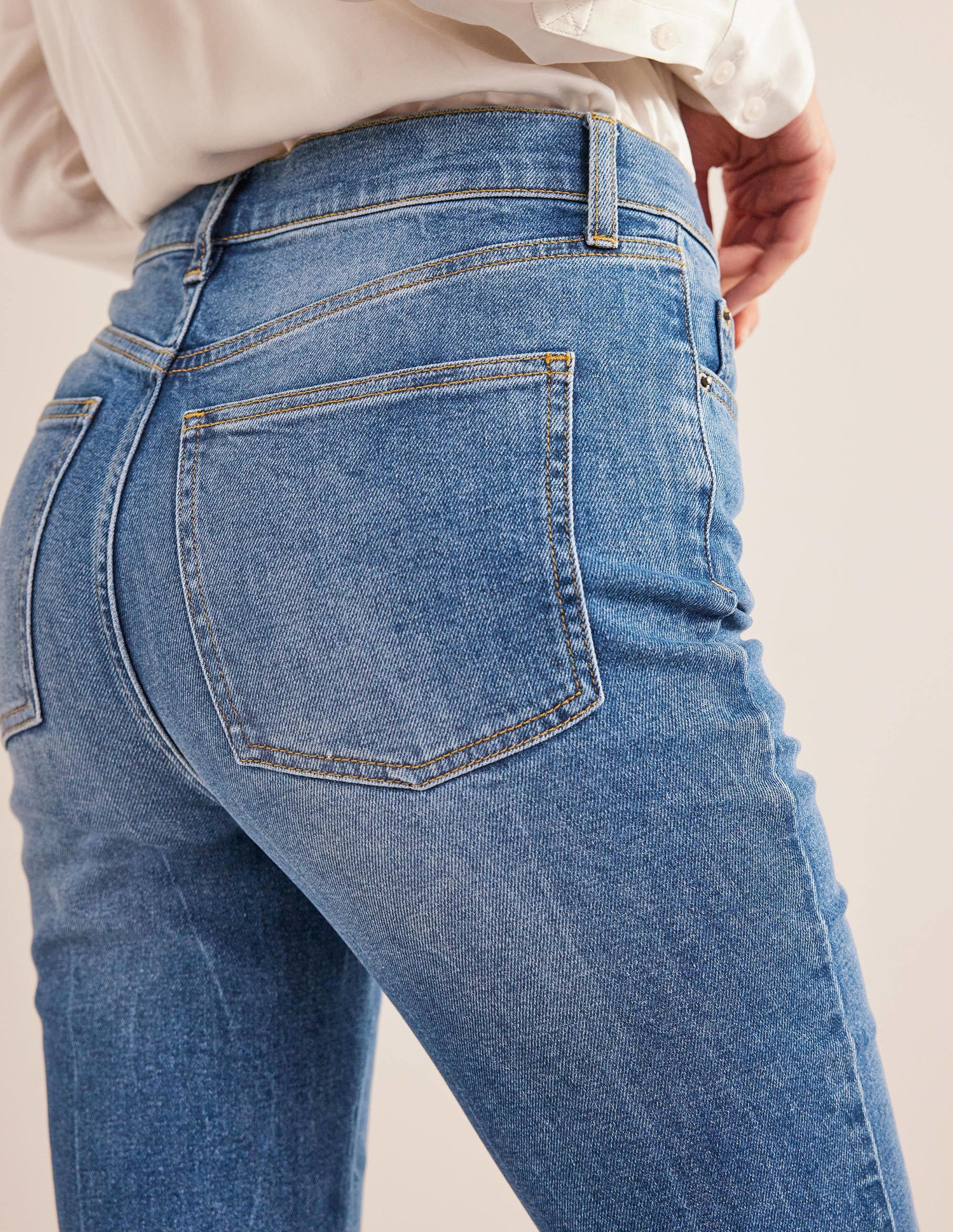 High Rise Flare Jeans-Mid Vintage - Image 2