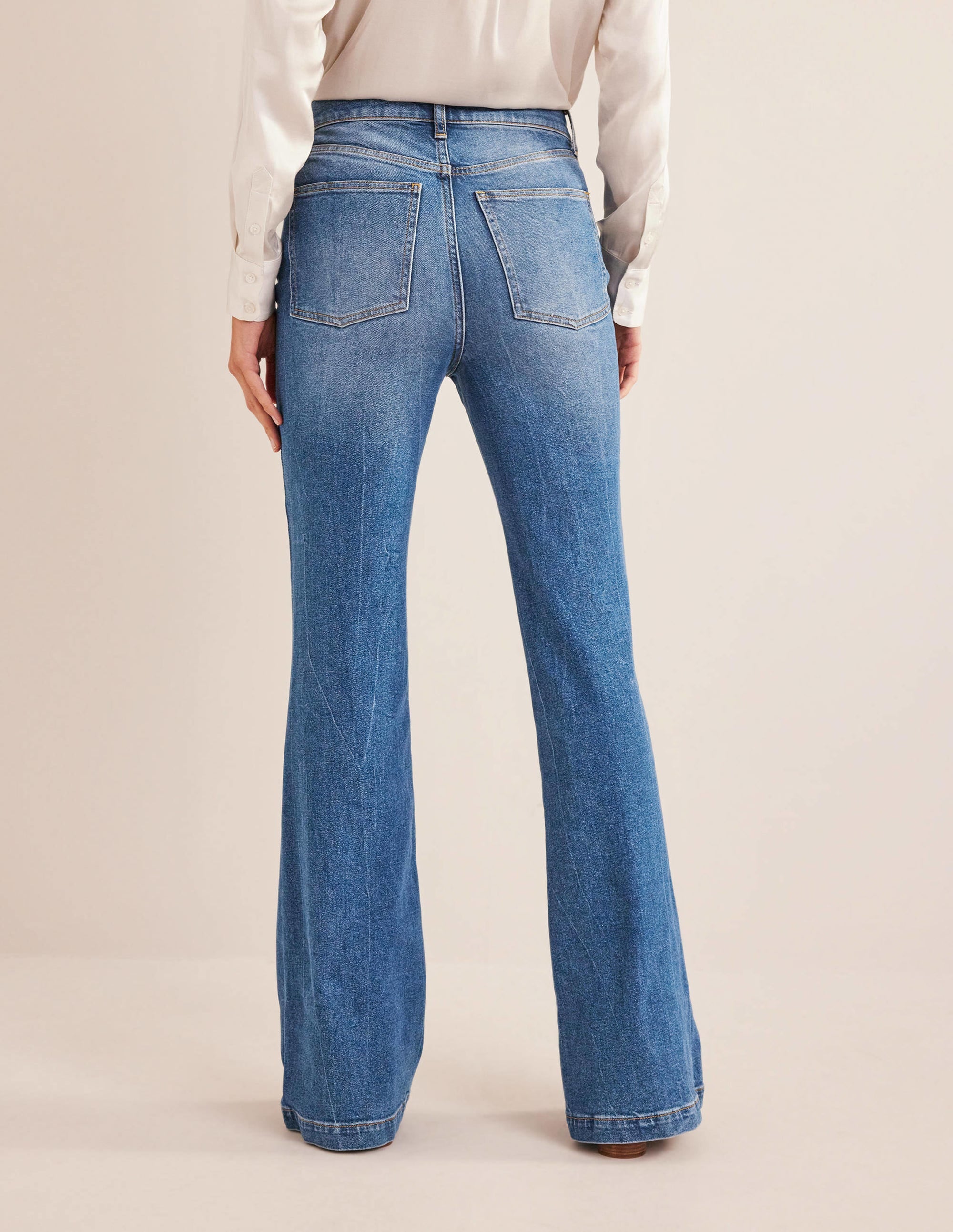 High Rise Flare Jeans-Mid Vintage - Image 3