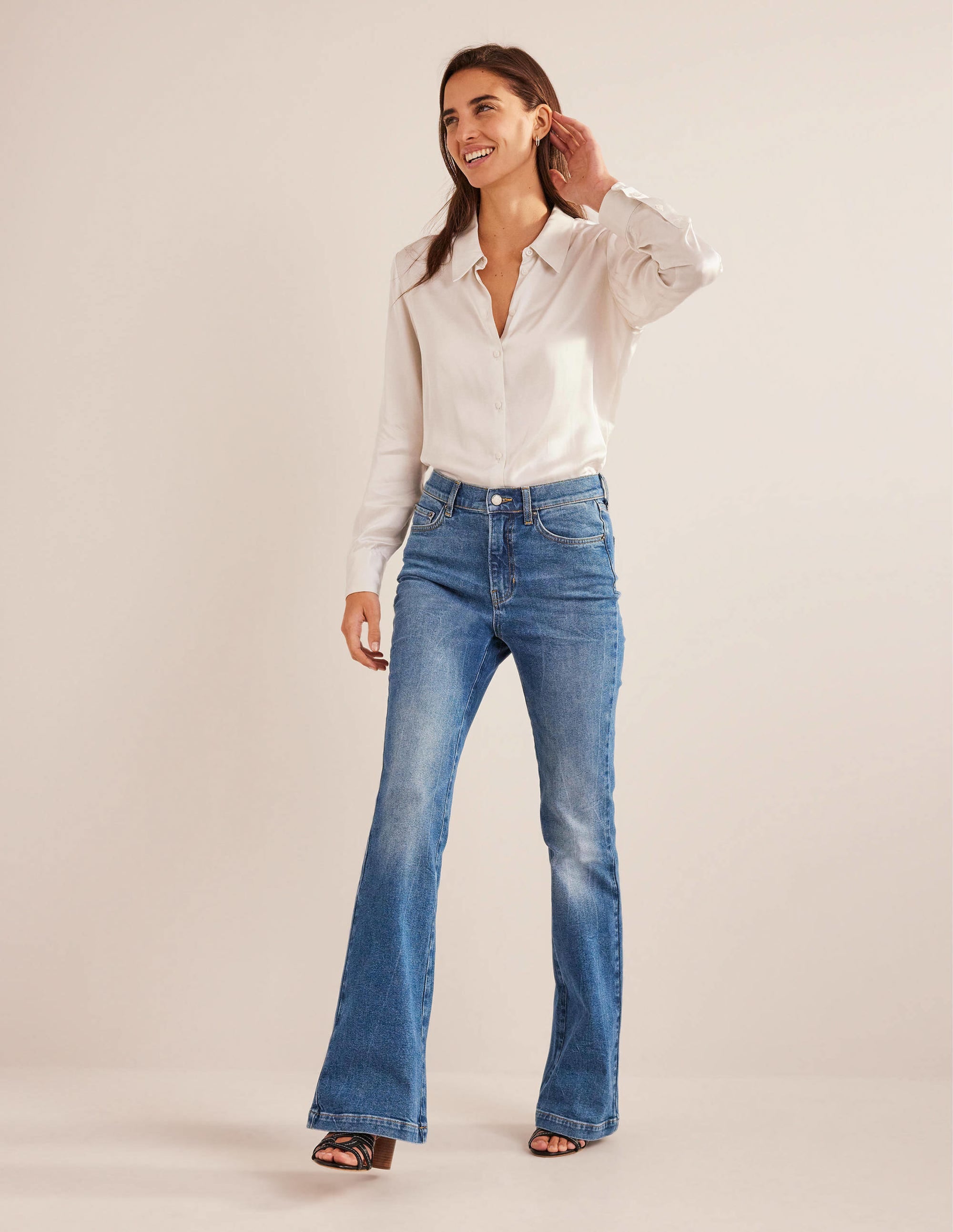 High Rise Flare Jeans-Mid Vintage - Image 6