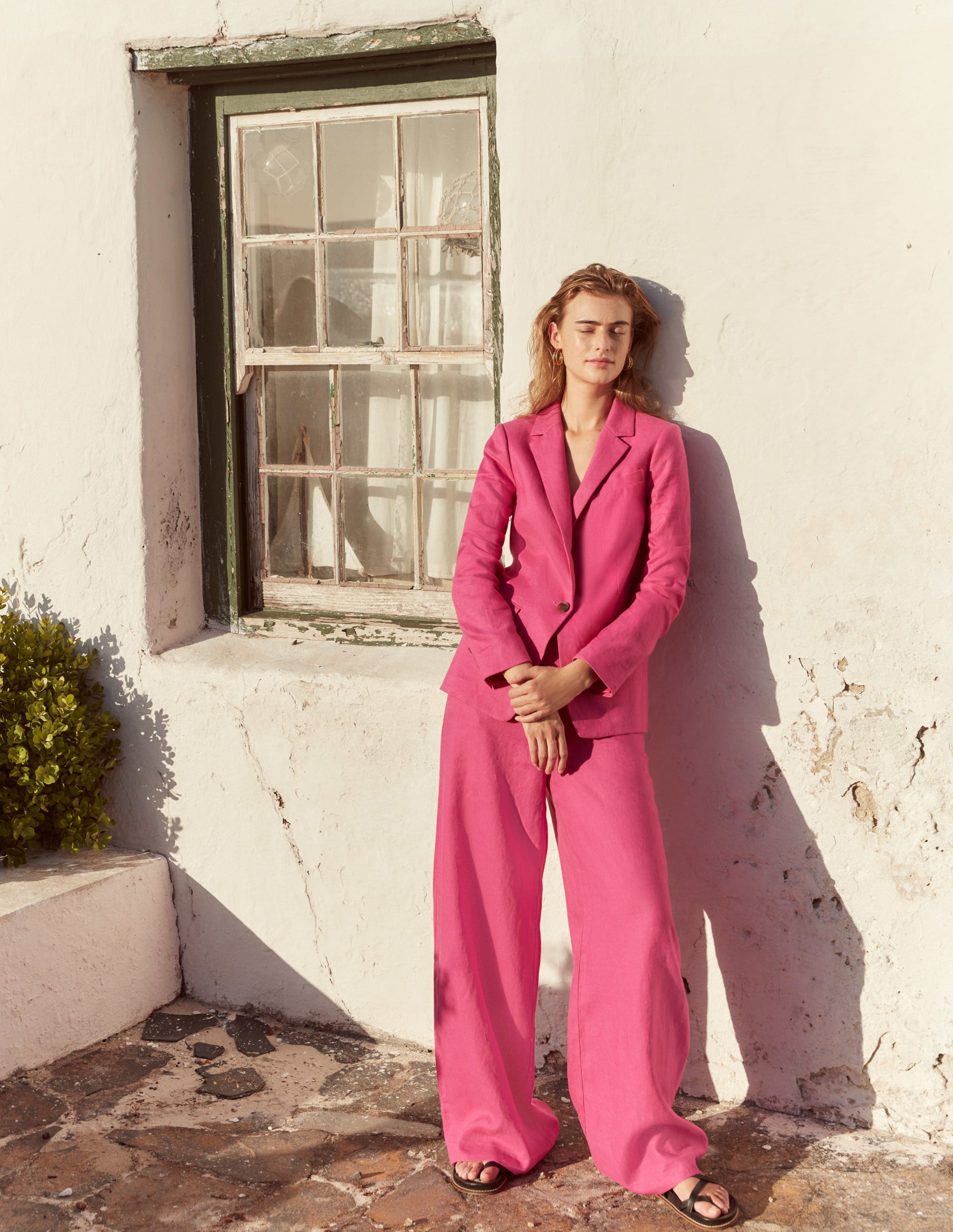 Pantalon Highbury en lin-Rose violet - Image 9