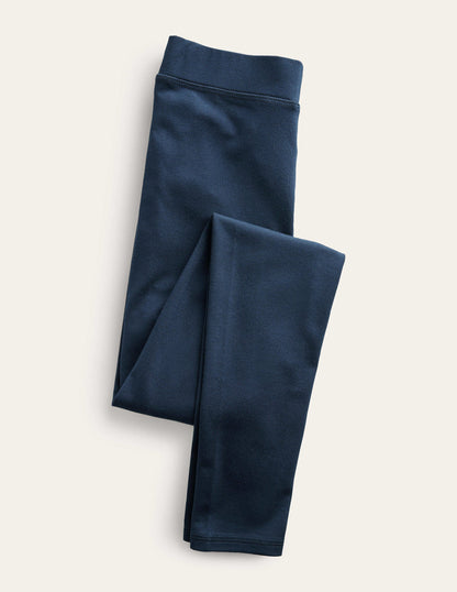 High Rise Jersey Leggings-Navy