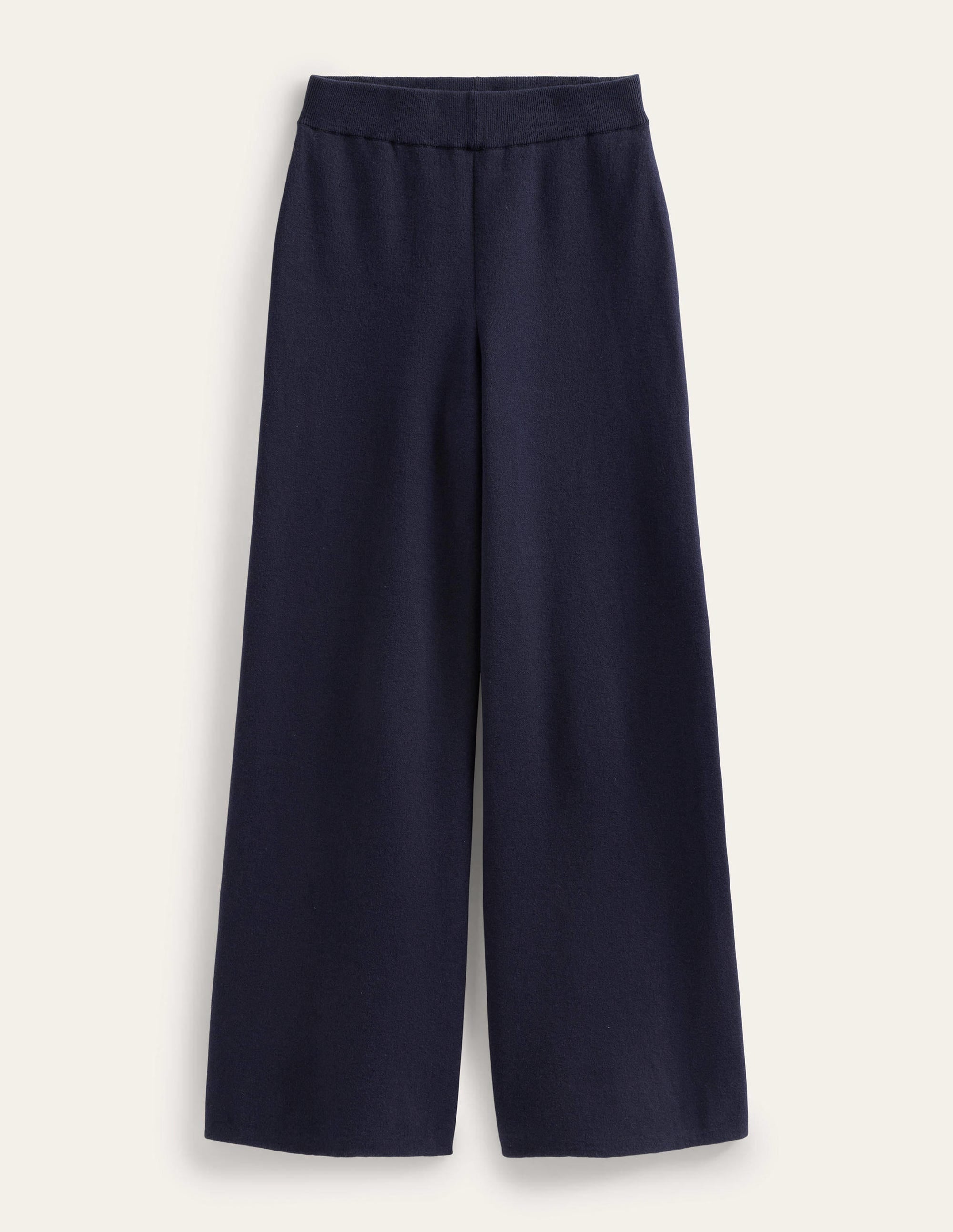 Pantalon large en maille-Bleu marine - Image 5