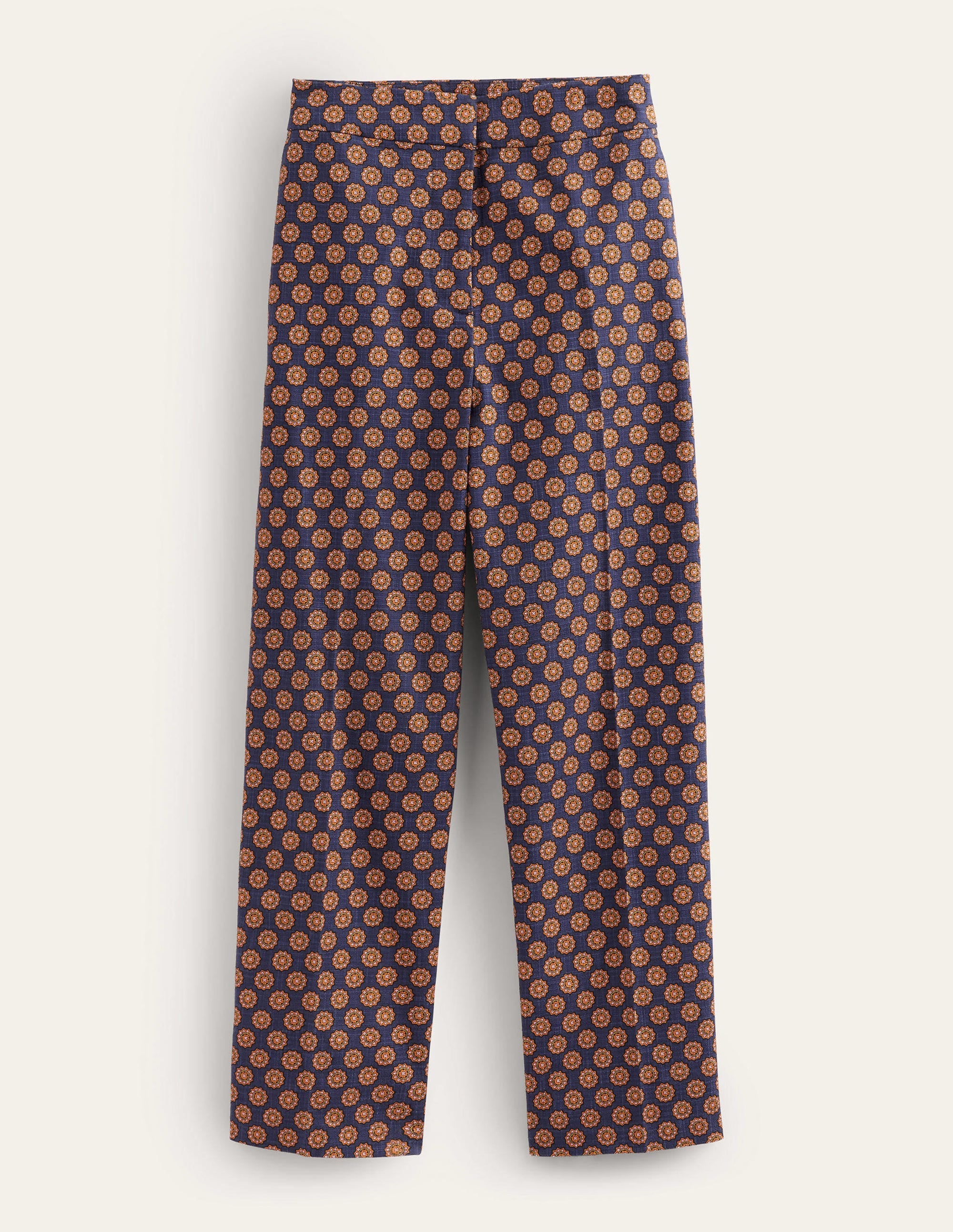 Pantalon imprimé droit-Bleu marine, motif Sunflower Geo - Image 6