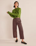Pantalon imprimé droit-Bleu marine, motif Sunflower Geo