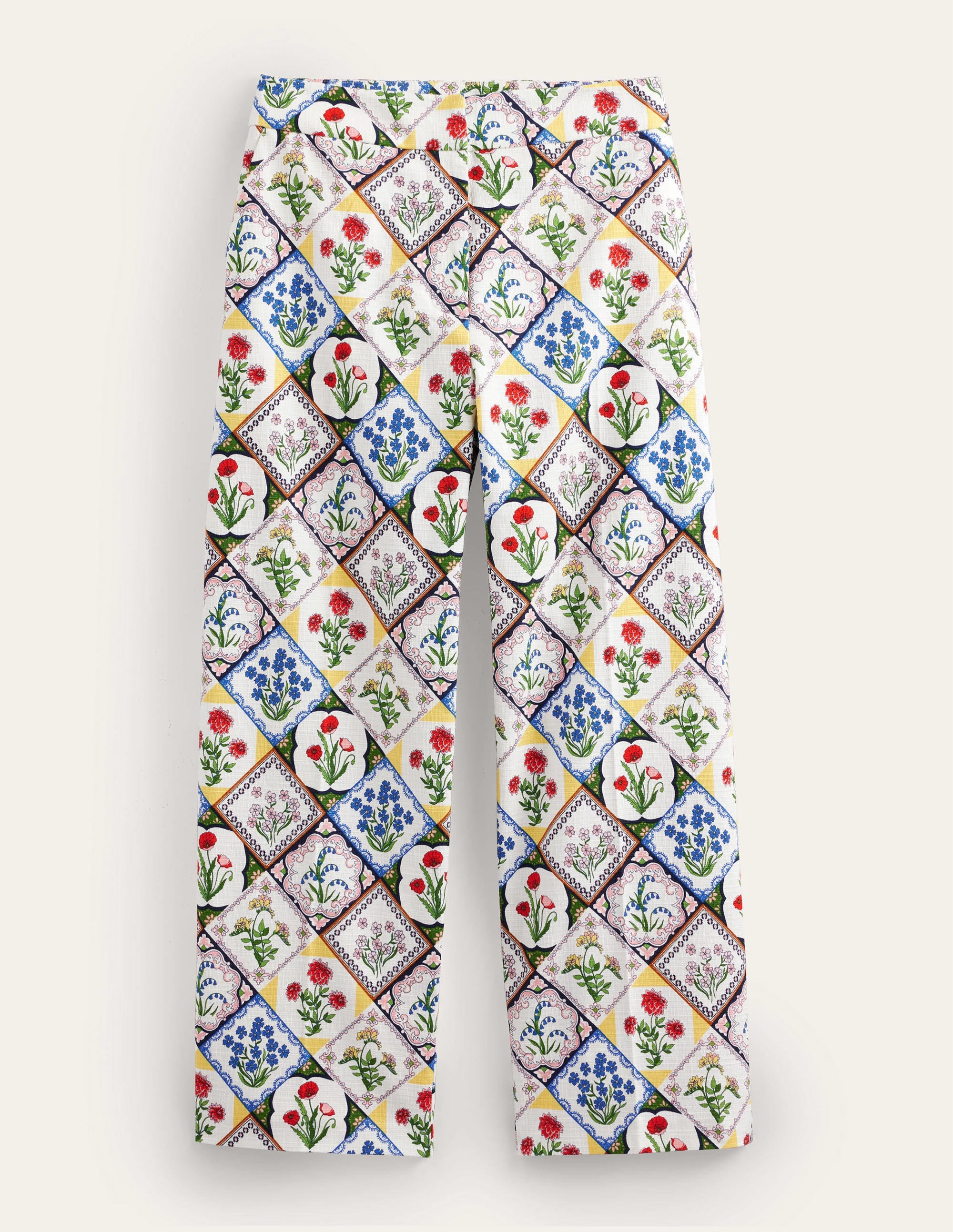Pantalon imprimé droit-Ivoire, motif Wild Bluebell - Image 6