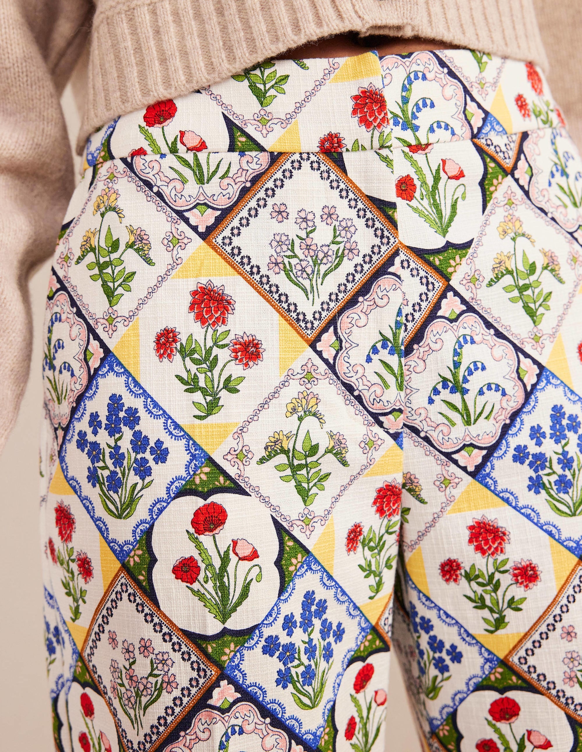 Pantalon imprimé droit-Ivoire, motif Wild Bluebell - Image 5