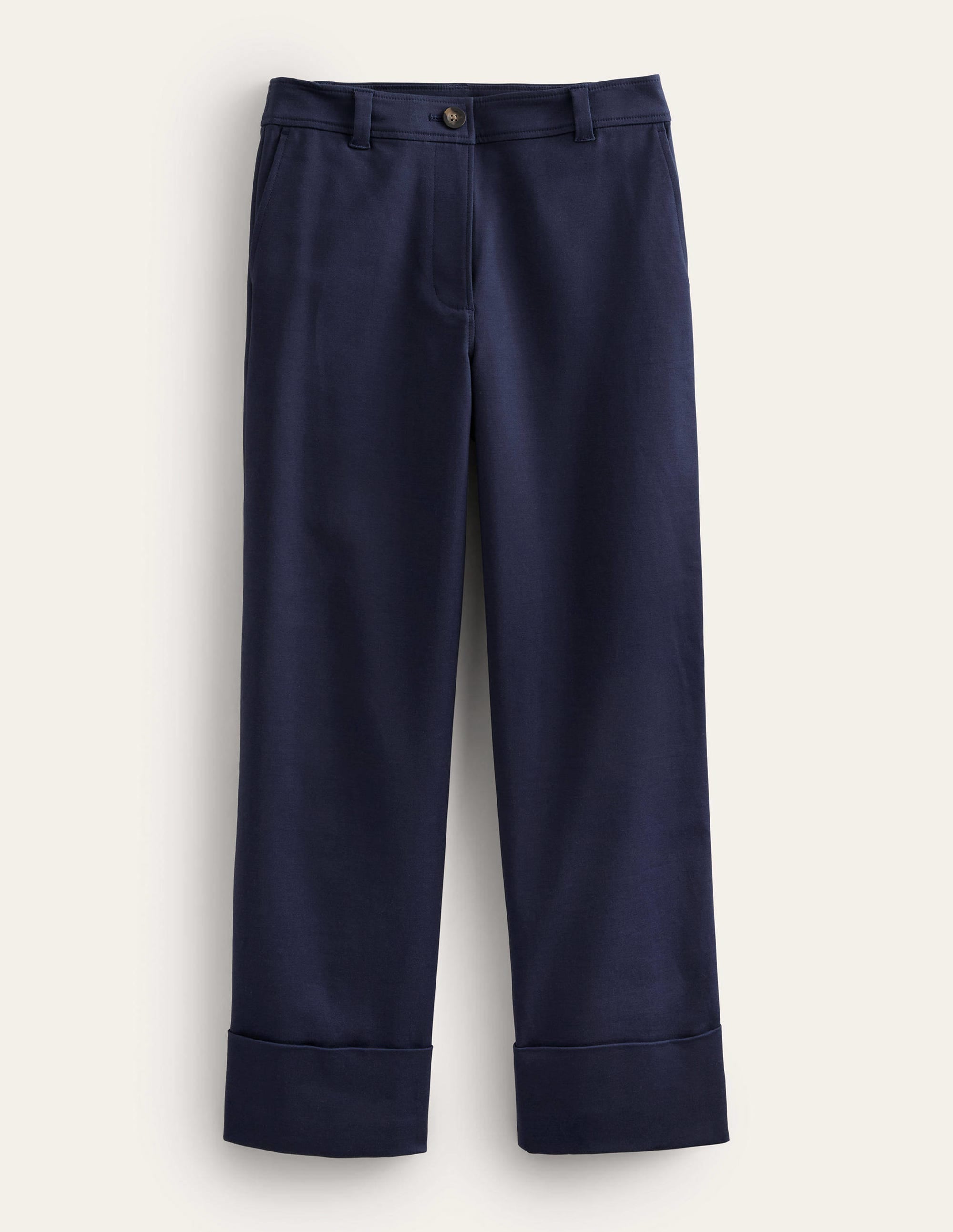 Tailored Turn Up Trousers-Navy - Image 6