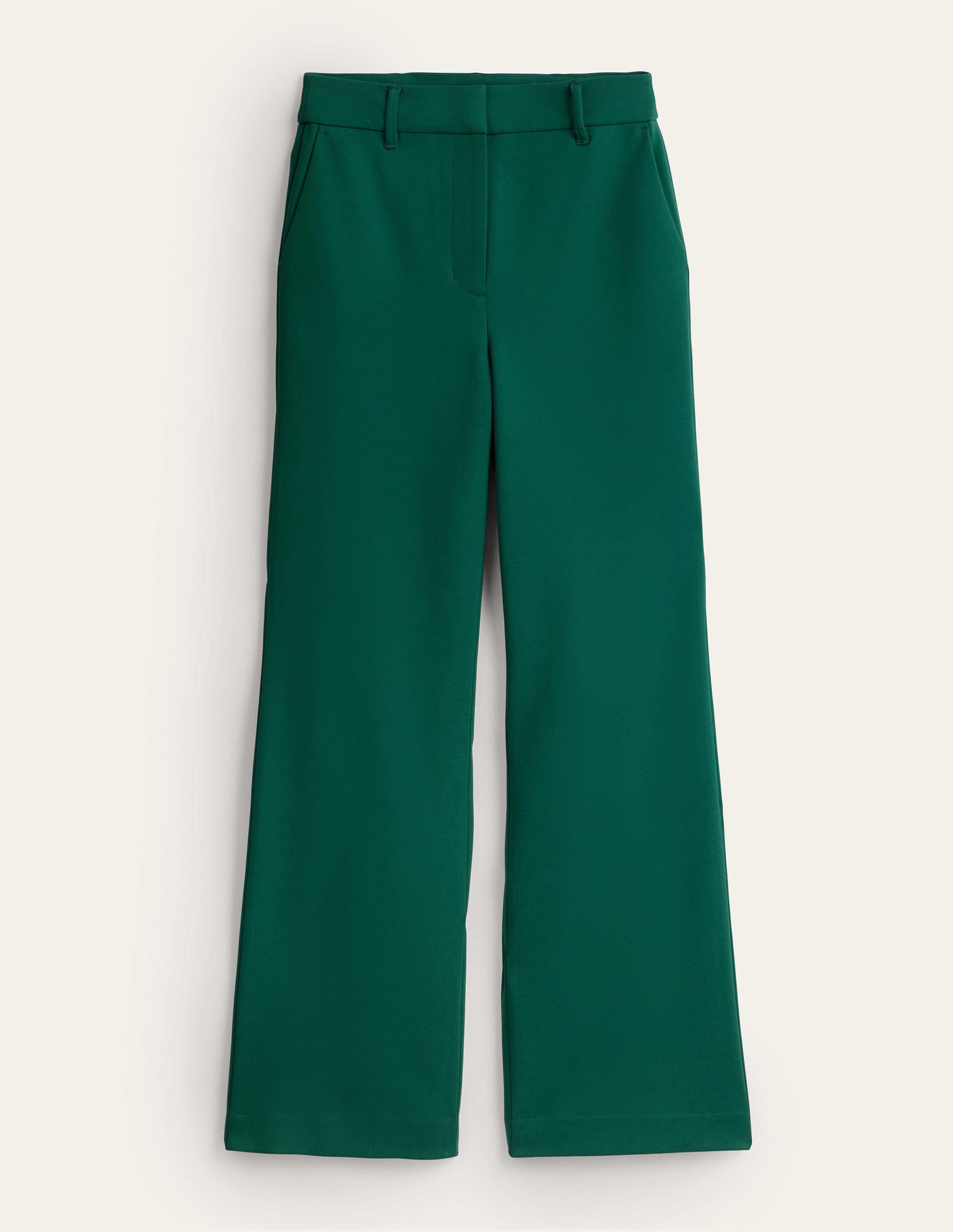 Pantalon évasé en point de Rome-Émeraude nocturne - Image 9