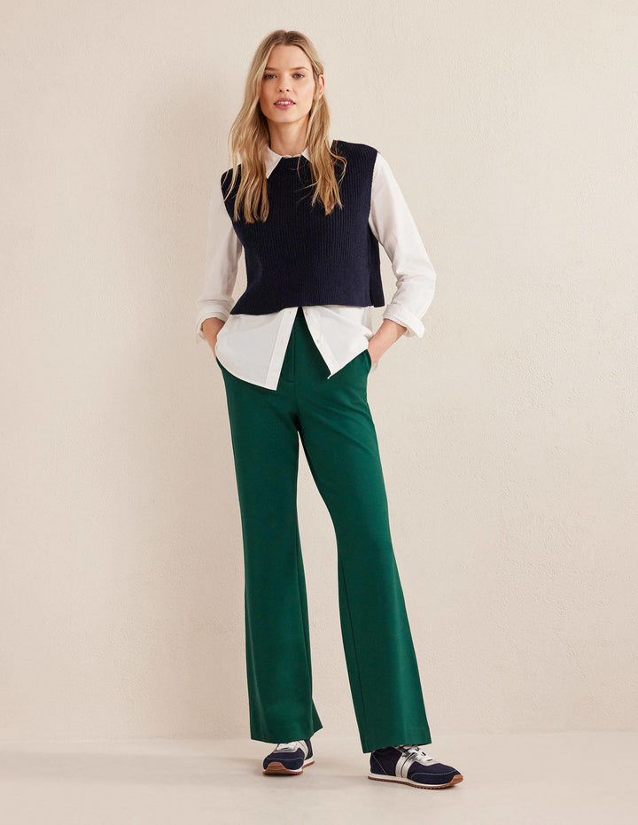 Hampshire Flared Trousers-Emerald Night