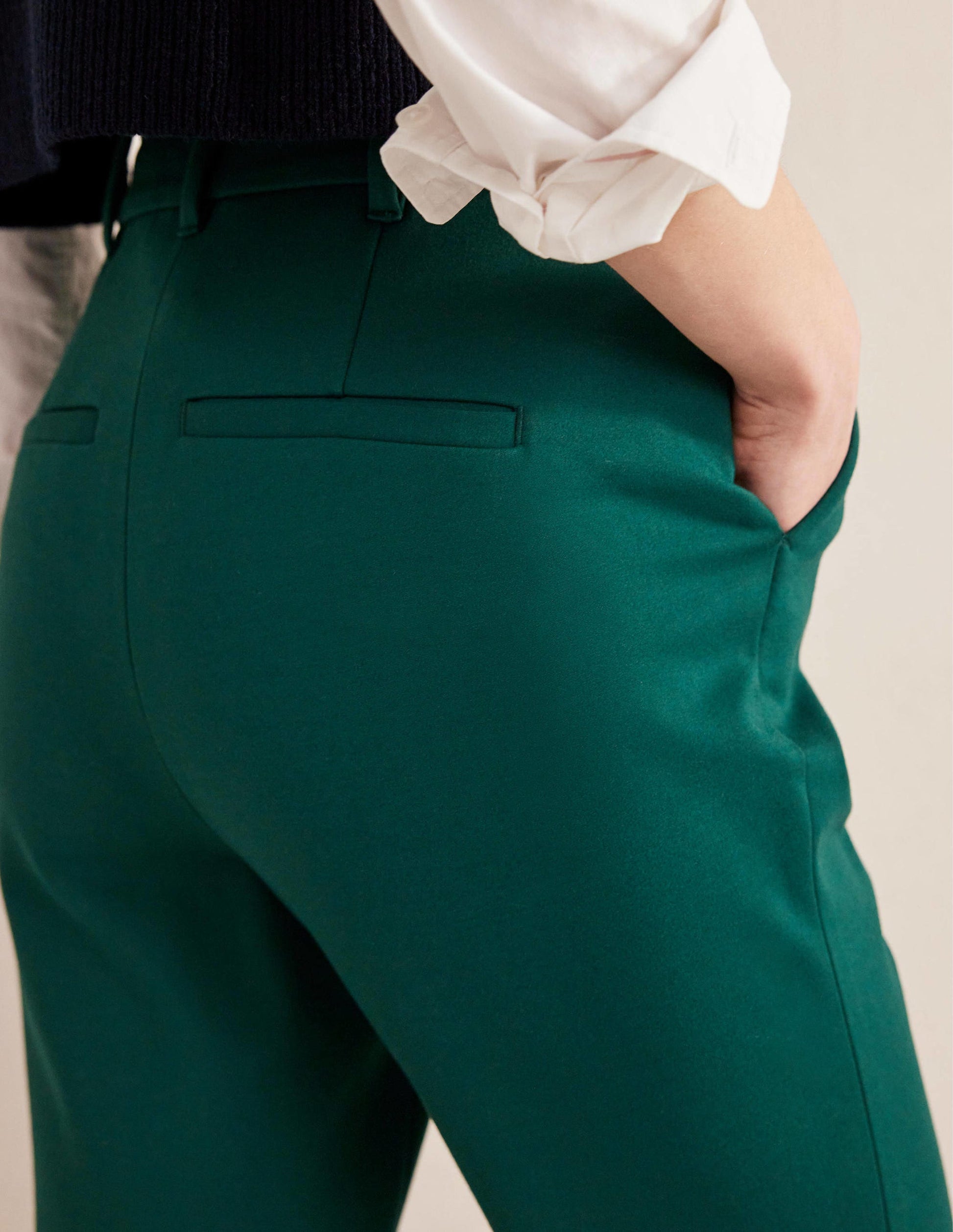 Ausgestellte Ponte-Hose-Dunkles Smaragdgrün-2