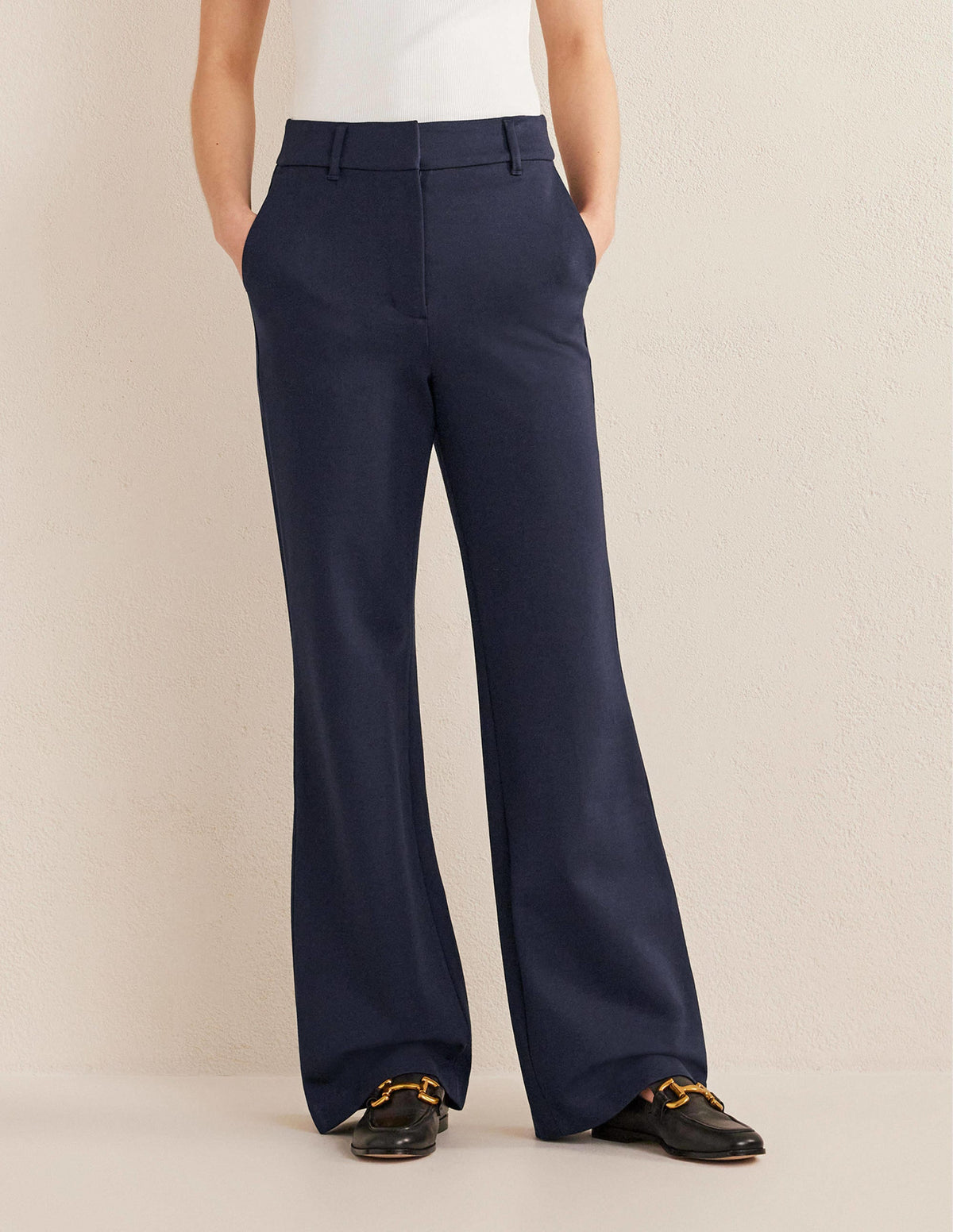 Ausgestellte Ponte-Hose-Marineblau - Image 4