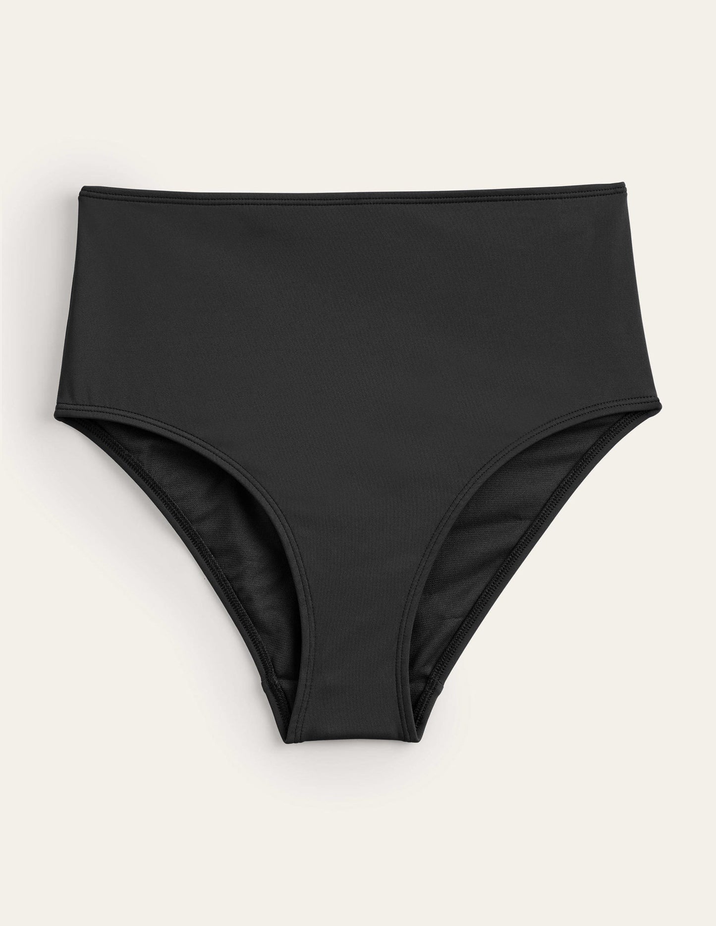 Bikinihose mit hohem Bund-Schwarz