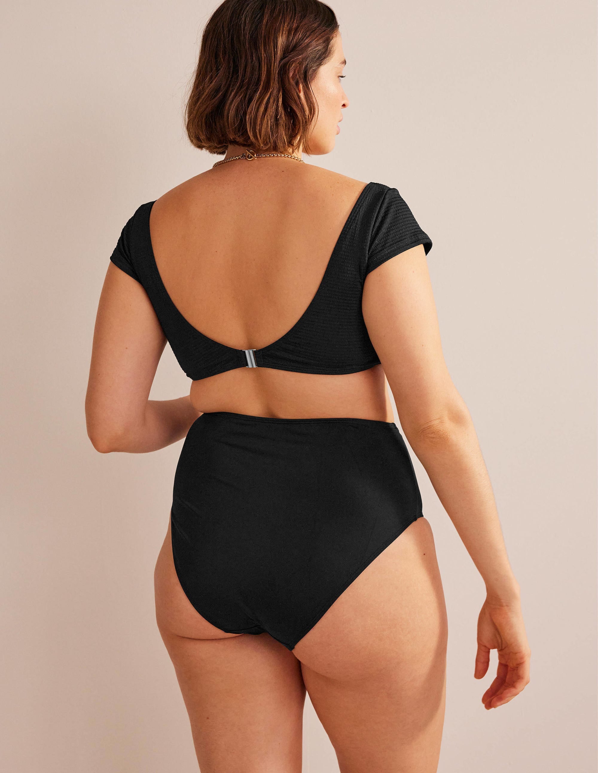 Bas de bikini taille haute-Noir - Image 7