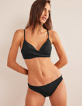 Classic Bikini Bottoms-Black Seersucker Texture