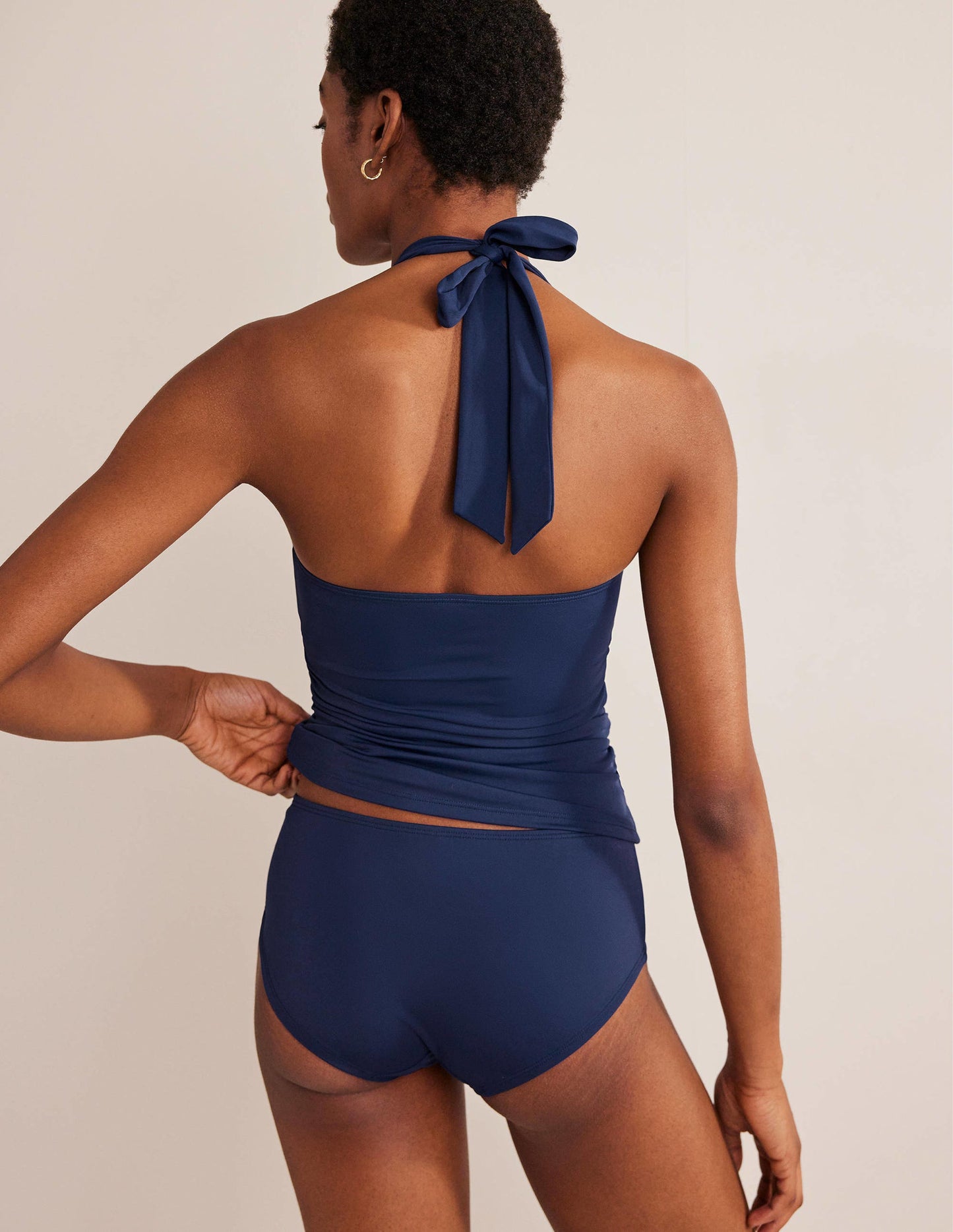 Levanzo Halter Tankini Top-French Navy