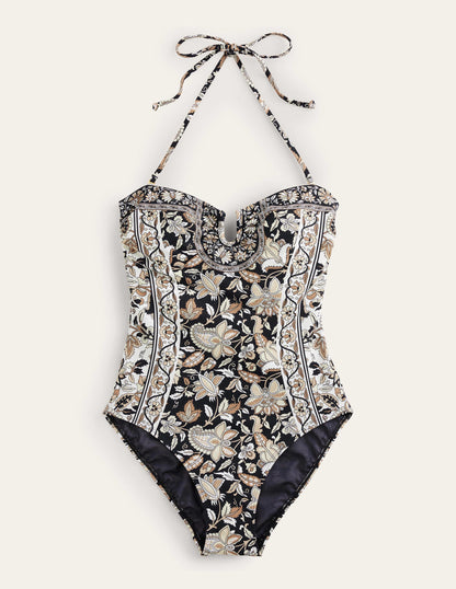 U bar Swimsuit-Nero, Paisley Vine-5