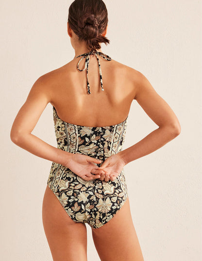 U bar Swimsuit-Nero, Paisley Vine-3