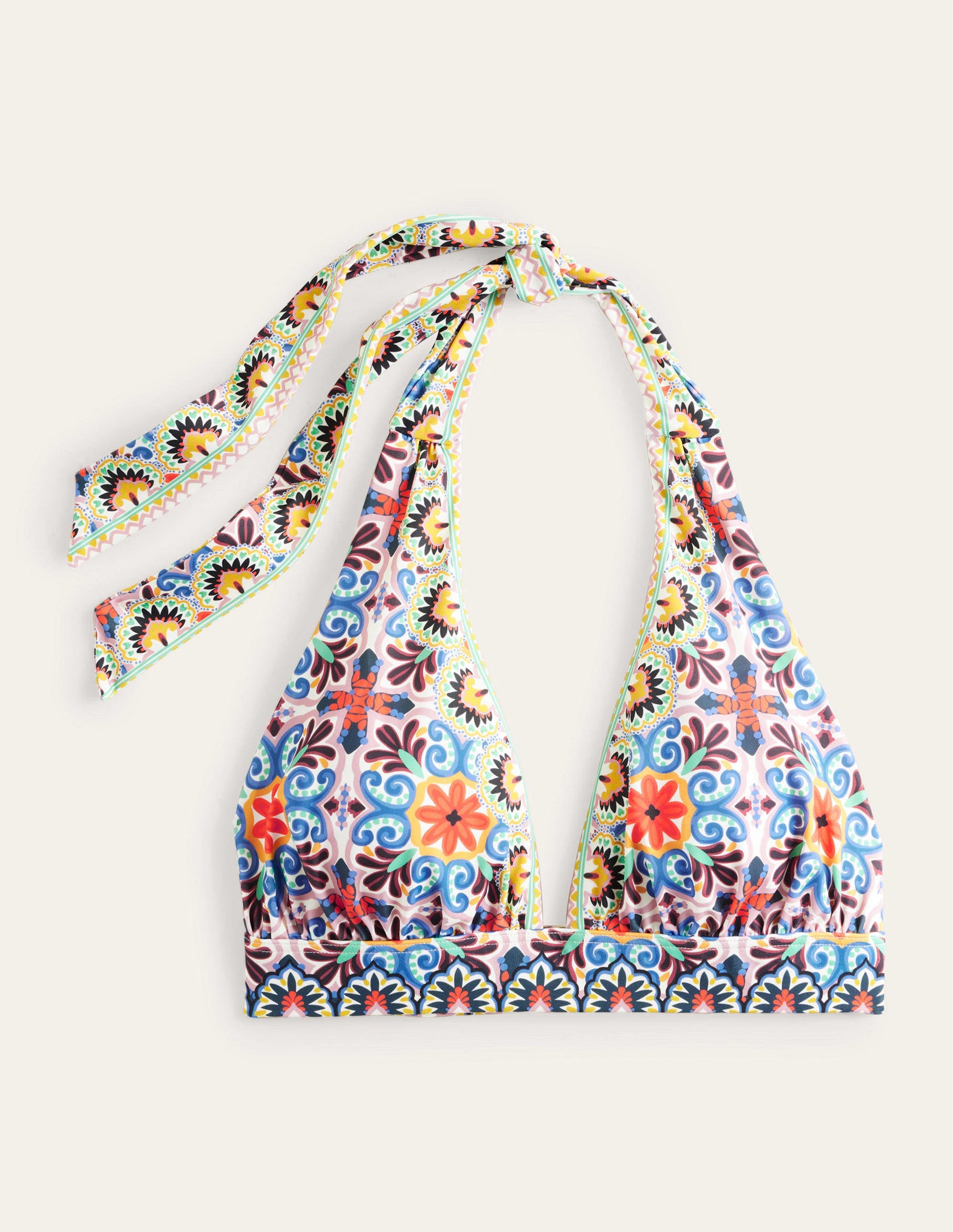 Haut de bikini Merano à col V échancré-Multi, tuile tapisserie-5