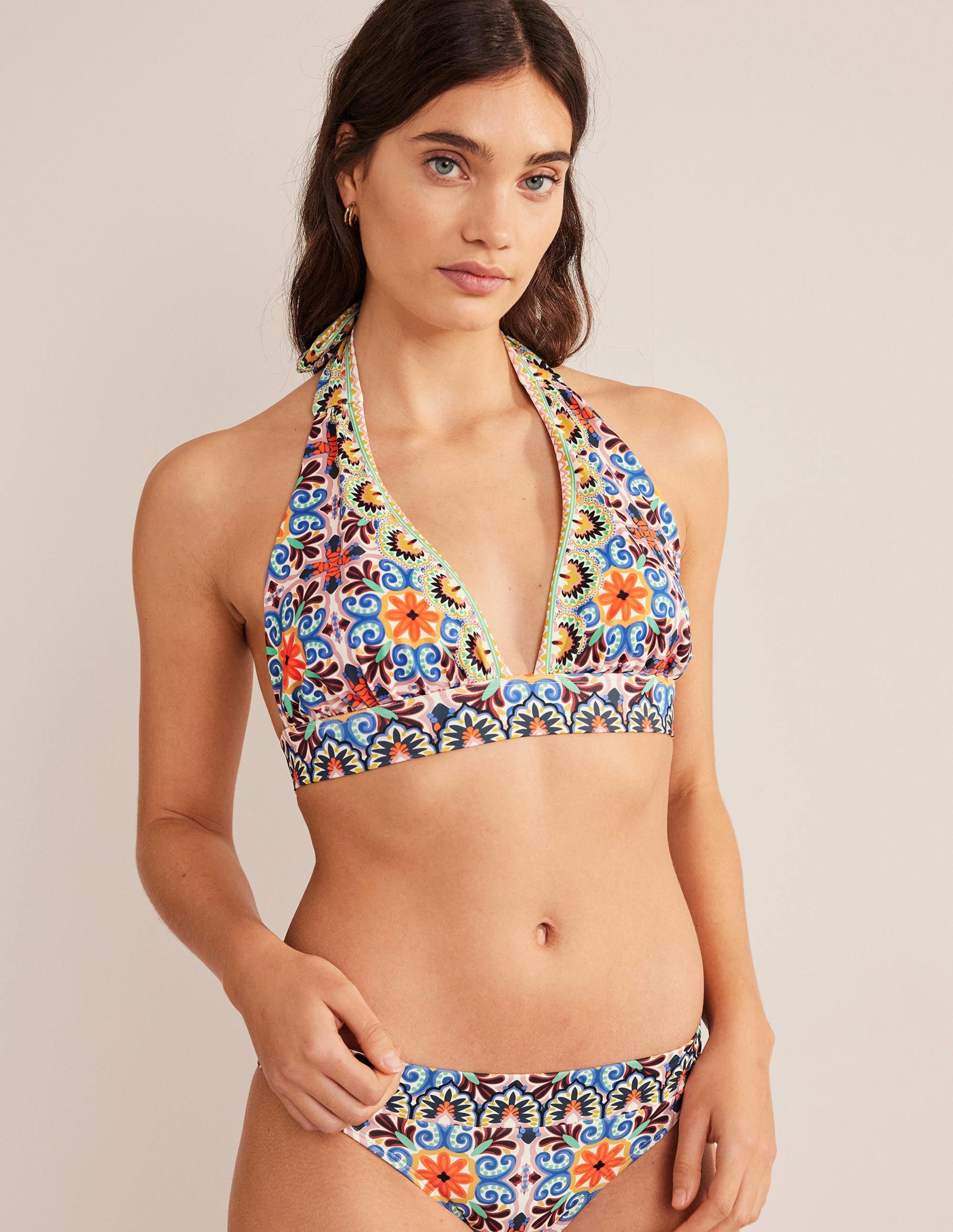 Haut de bikini Merano à col V échancré-Multi, tuile tapisserie - Image 4
