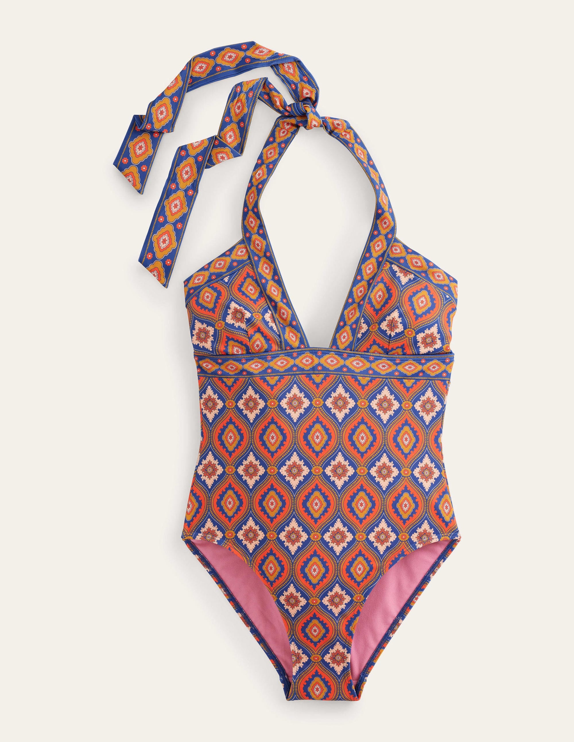 Ithaca Neckholder-Badeanzug-Zinnoberrot, Exotische Diamanten - Image 5