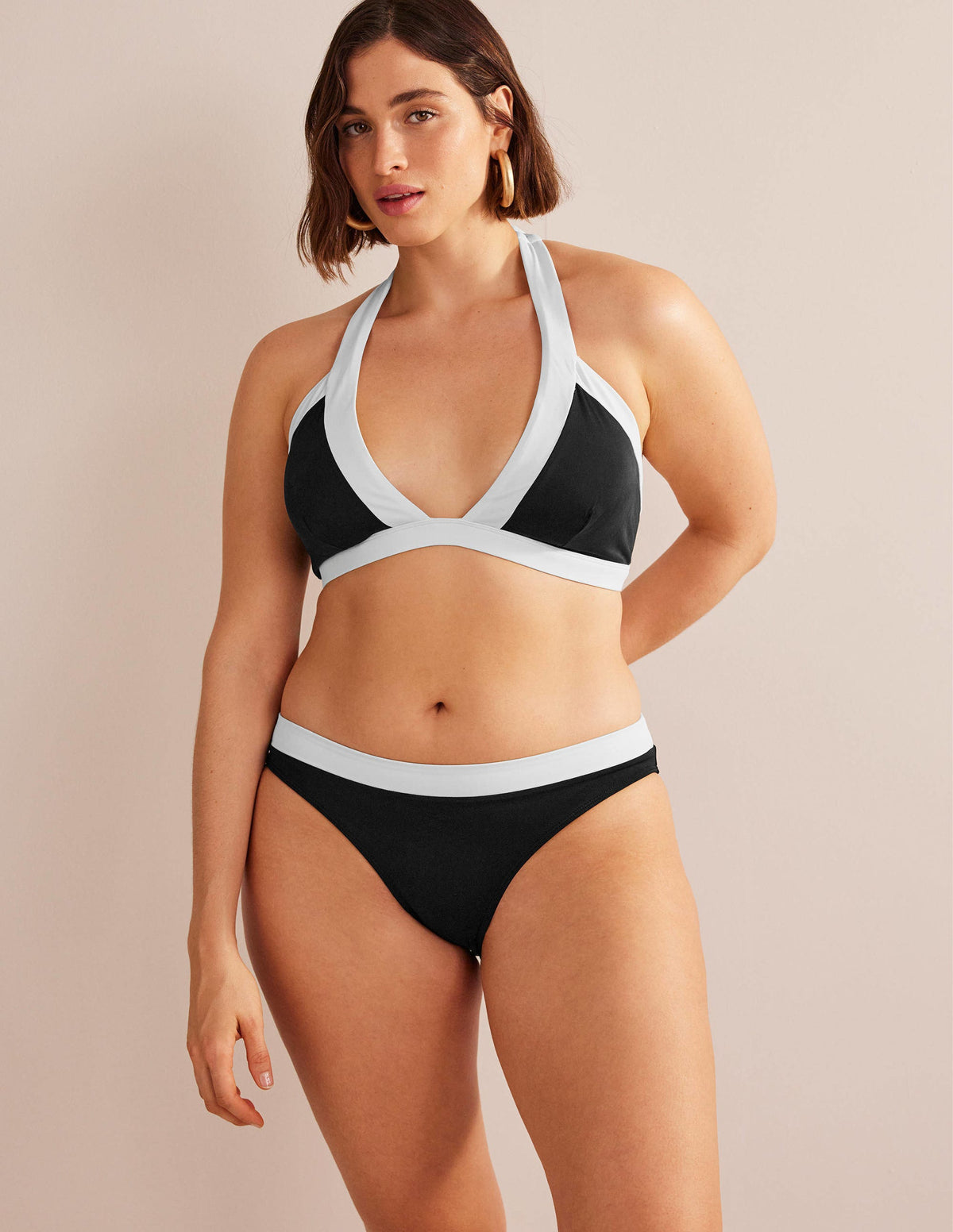 Ithaka Neckholder-Bikinioberteil-Schwarz Blockfarben - Image 6