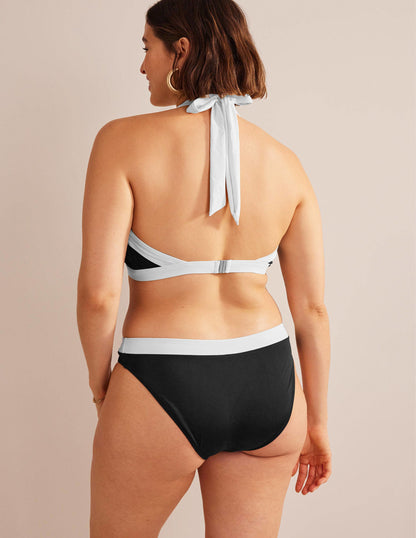 Ithaca Halter Bikini Top-Black Colourblock