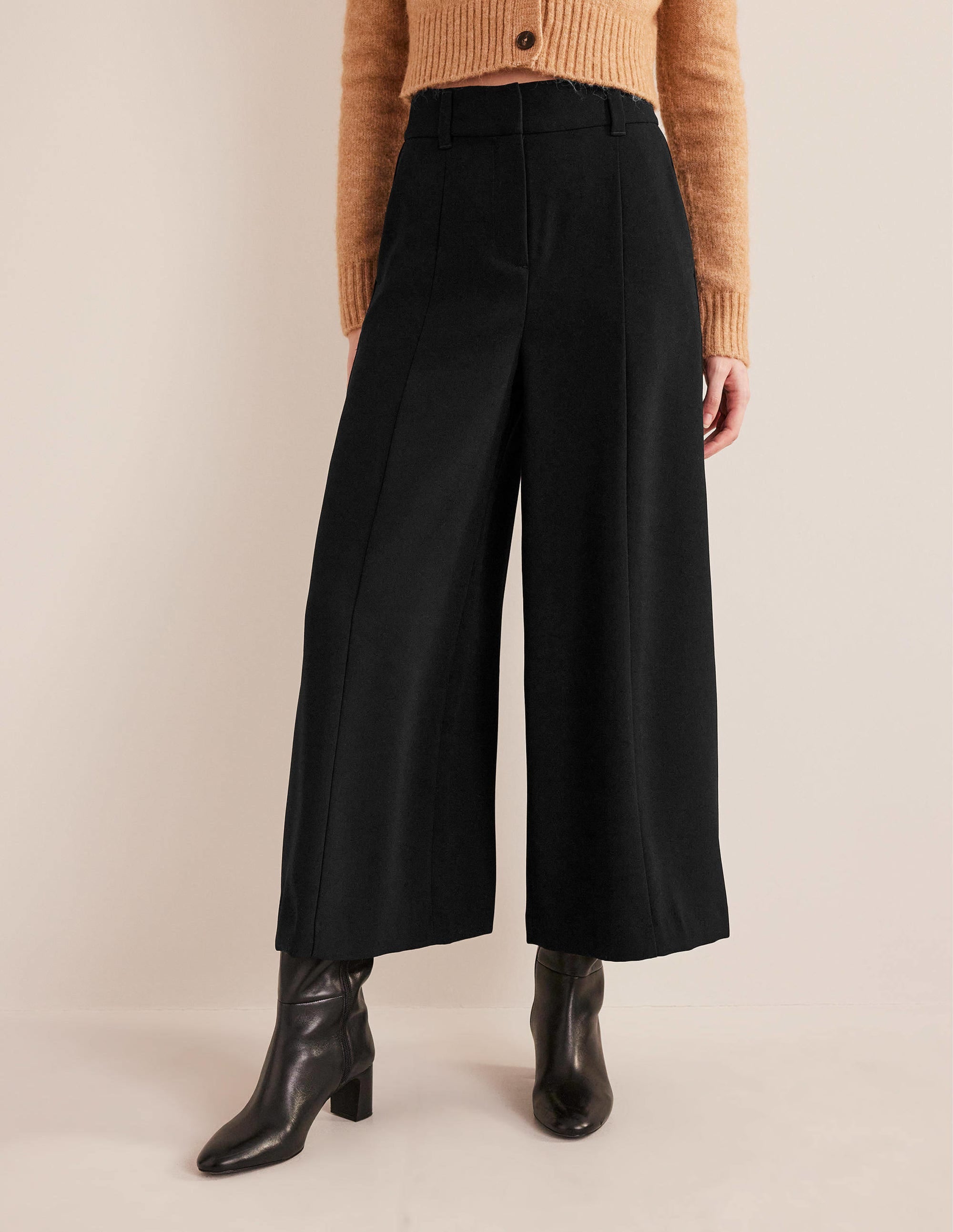 Fluid Wide Leg Culottes-Black - Image 4