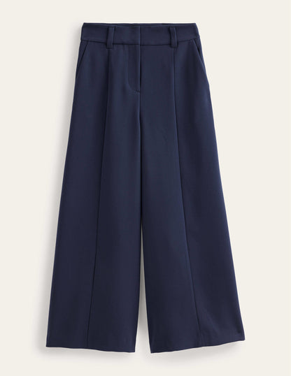 Fließende Culotte mit weitem Bein-Marineblau