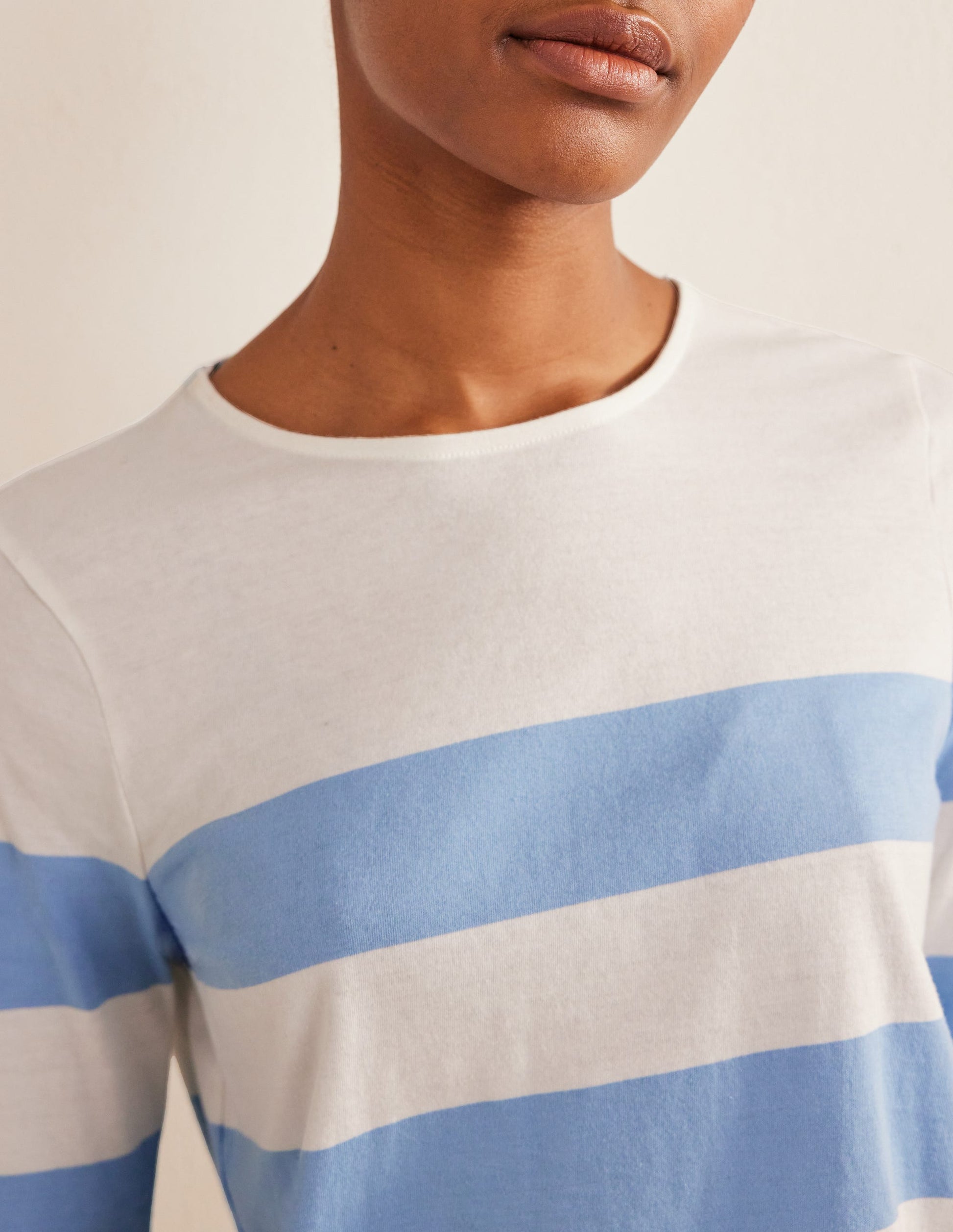 Bea Long Sleeve Breton-Linseed and Ivory Wide Stripe-2