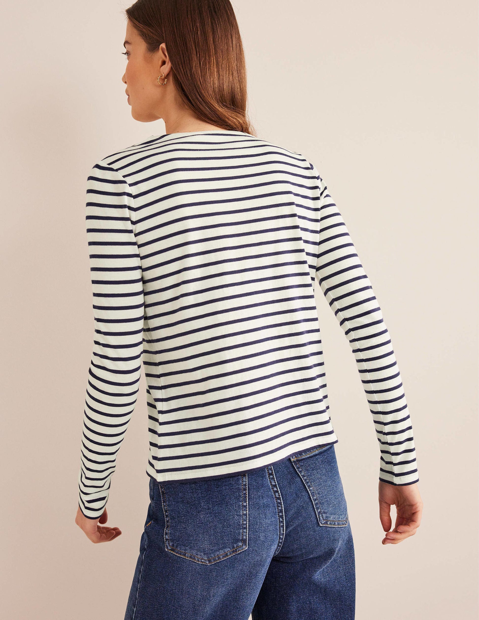 Bea Breton-Shirt mit langen Ärmeln-Naturweiß/Marineblau-3