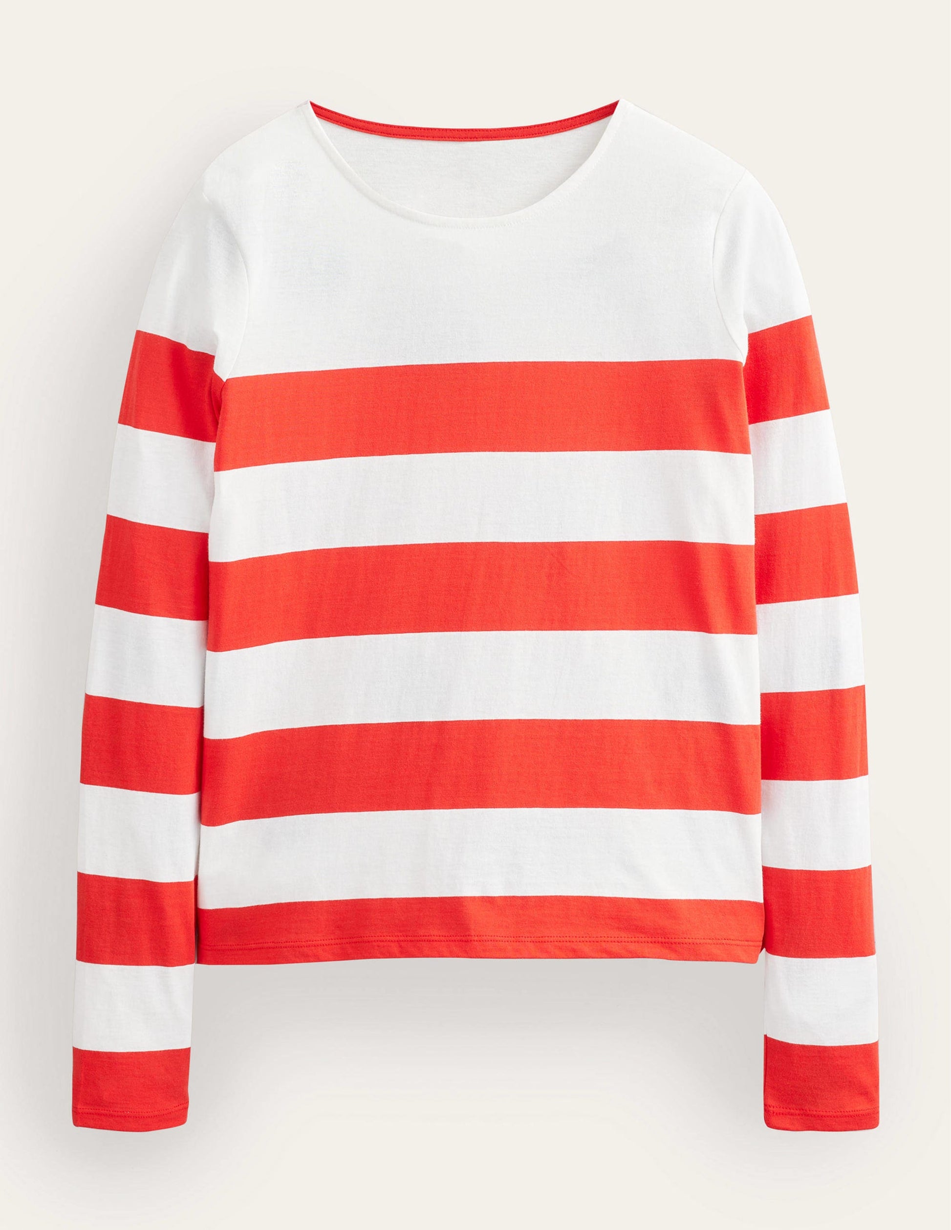 Bea Breton-Shirt mit langen Ärmeln-Rot/Naturweiß, Breite Streifen-5