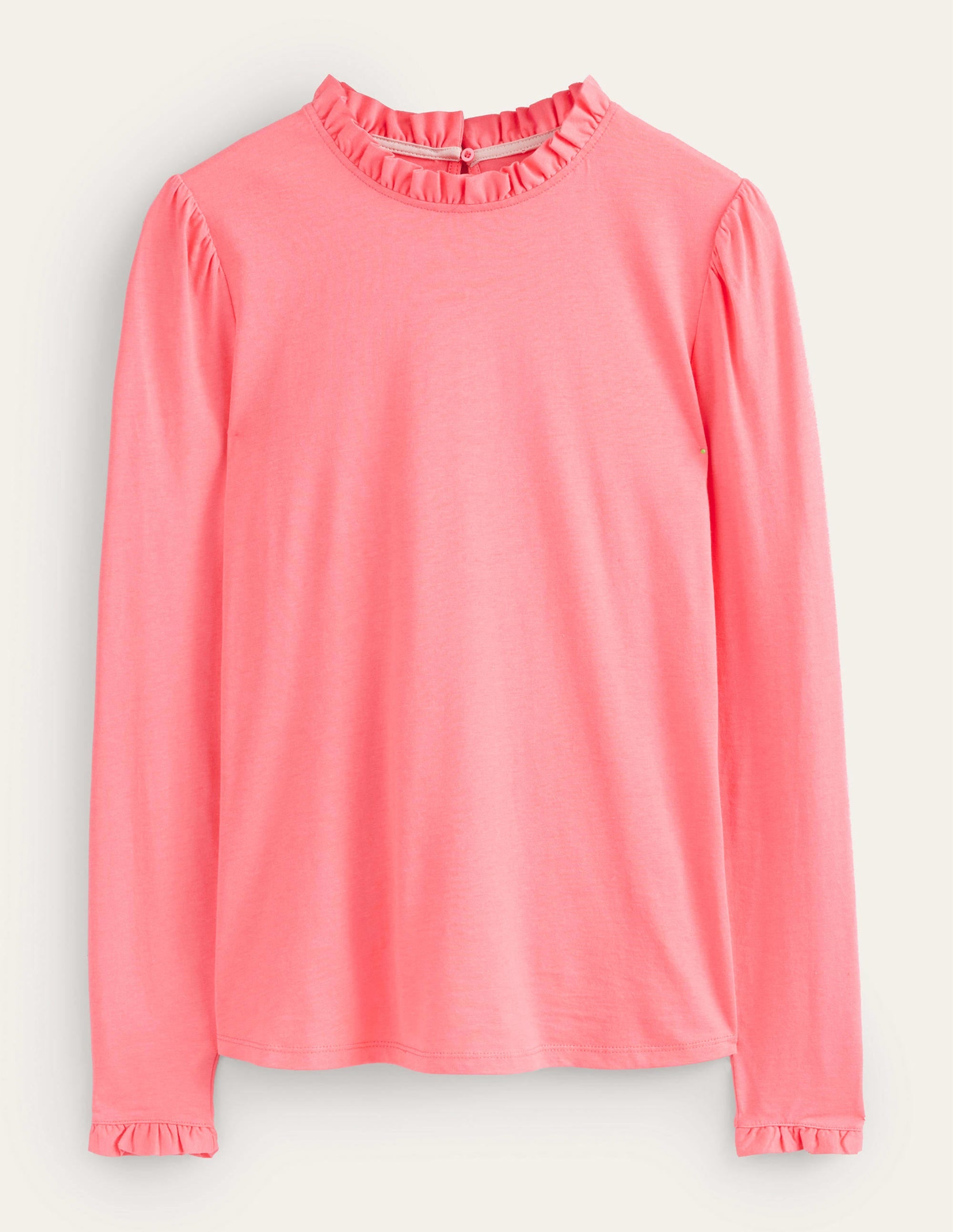 Supersoft Frill Detail Top-Coral - Image 5