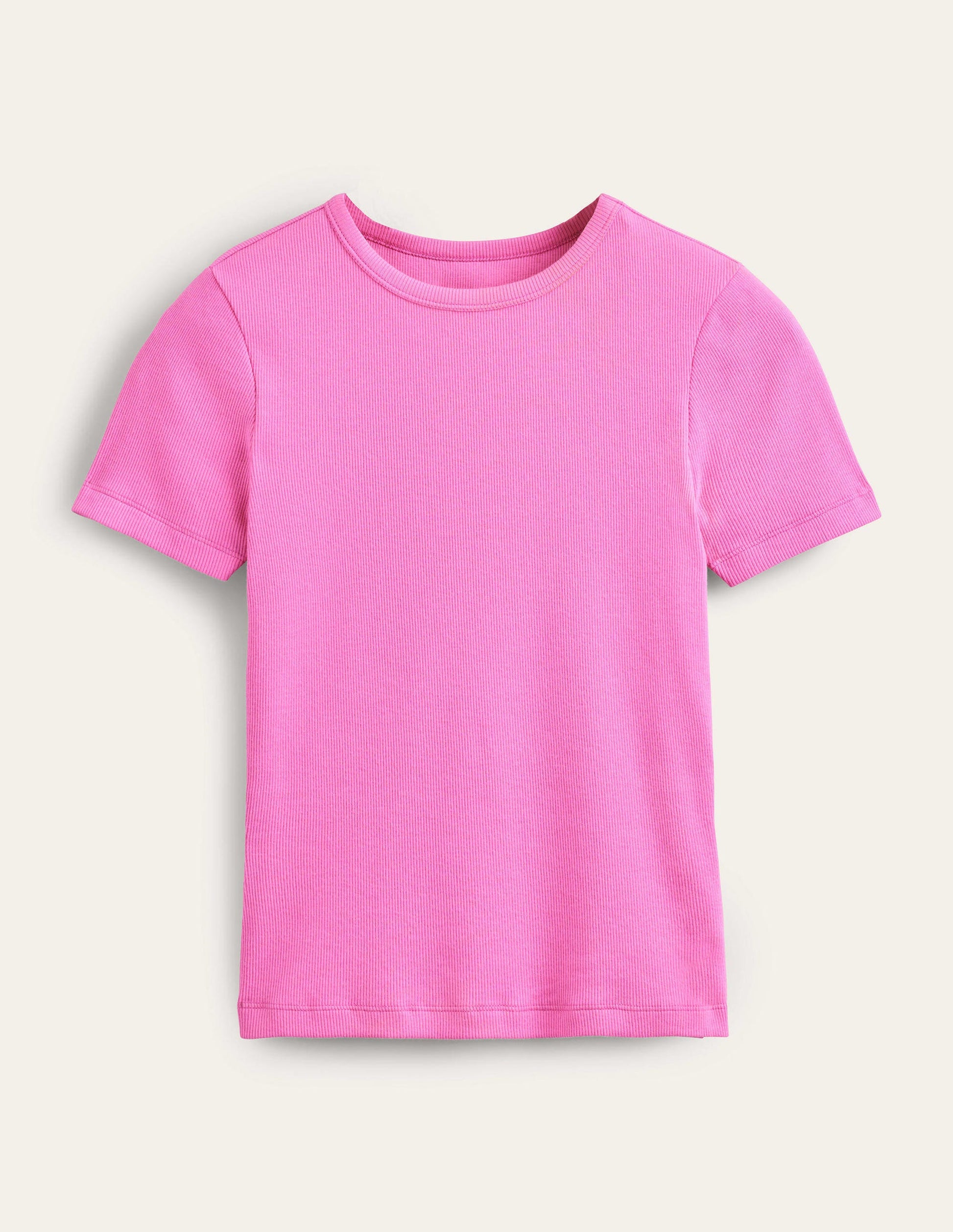 Cotton Ribbed T-Shirt-Plum Blossom-5