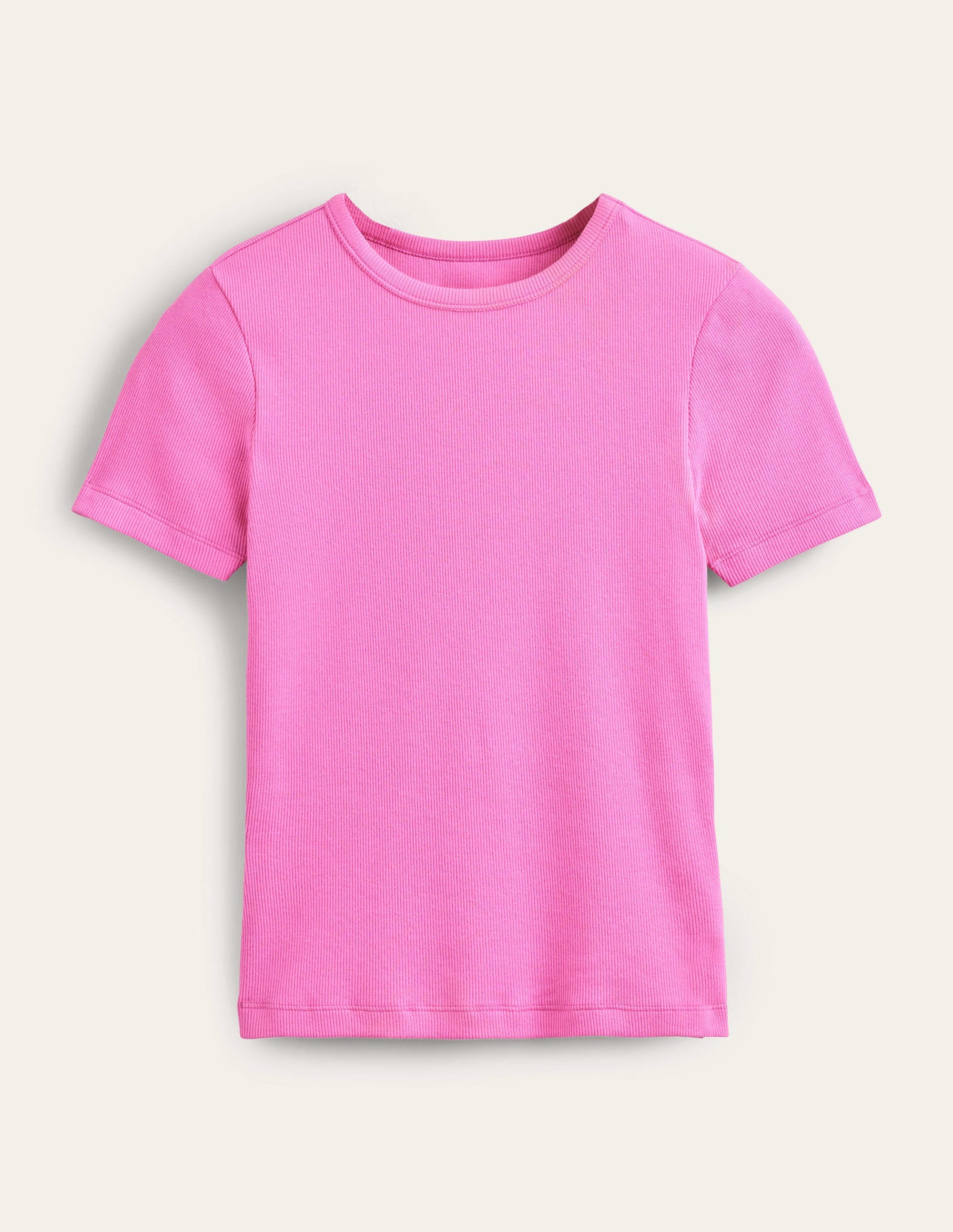 Cotton Ribbed T-Shirt-Plum Blossom - Image 5