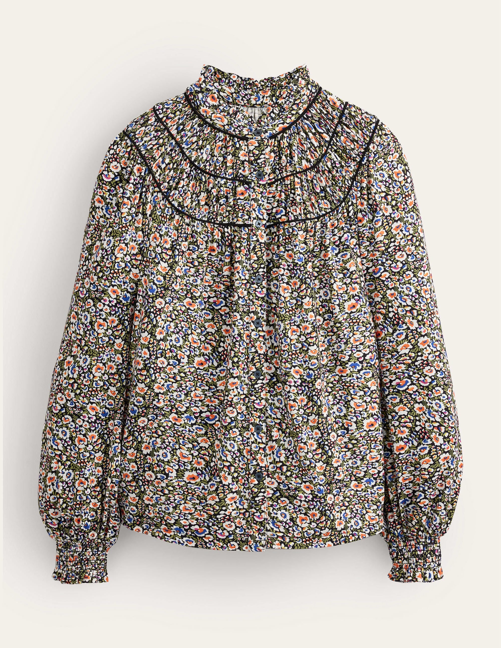 Ruched Yoke Jersey Shirt-Multi, Eden Bloom - Image 6