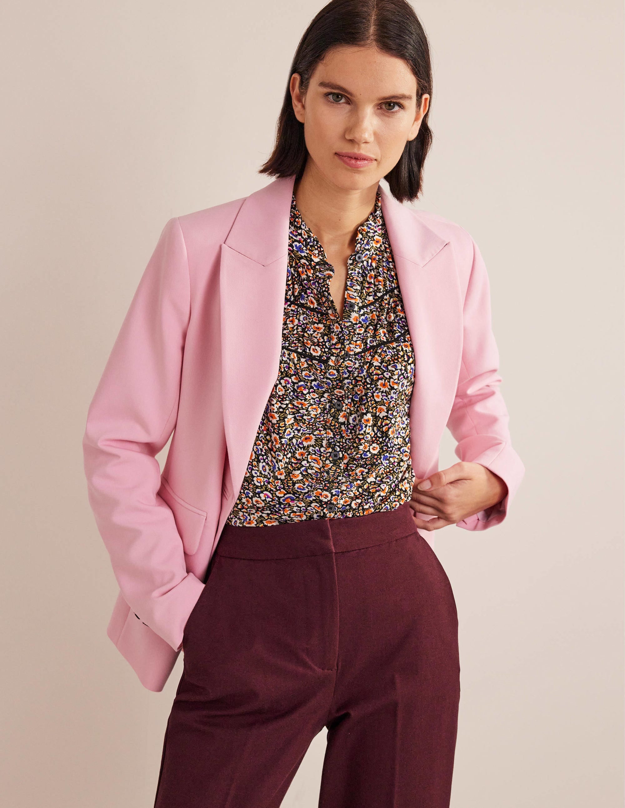 Ruched Yoke Jersey Shirt-Multi, Eden Bloom - Image 5