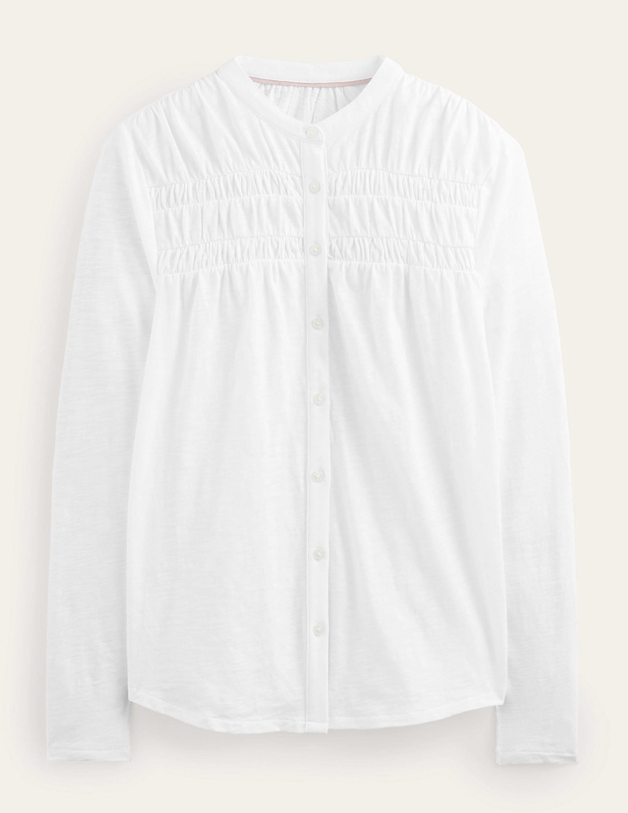Chemise avec empiècement froncé-Blanc - Image 6