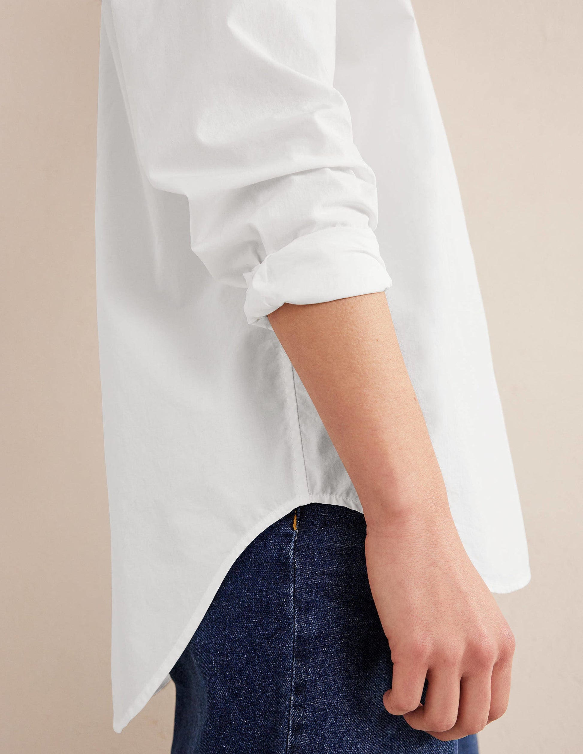 Oversized Cotton Shirt-White-2