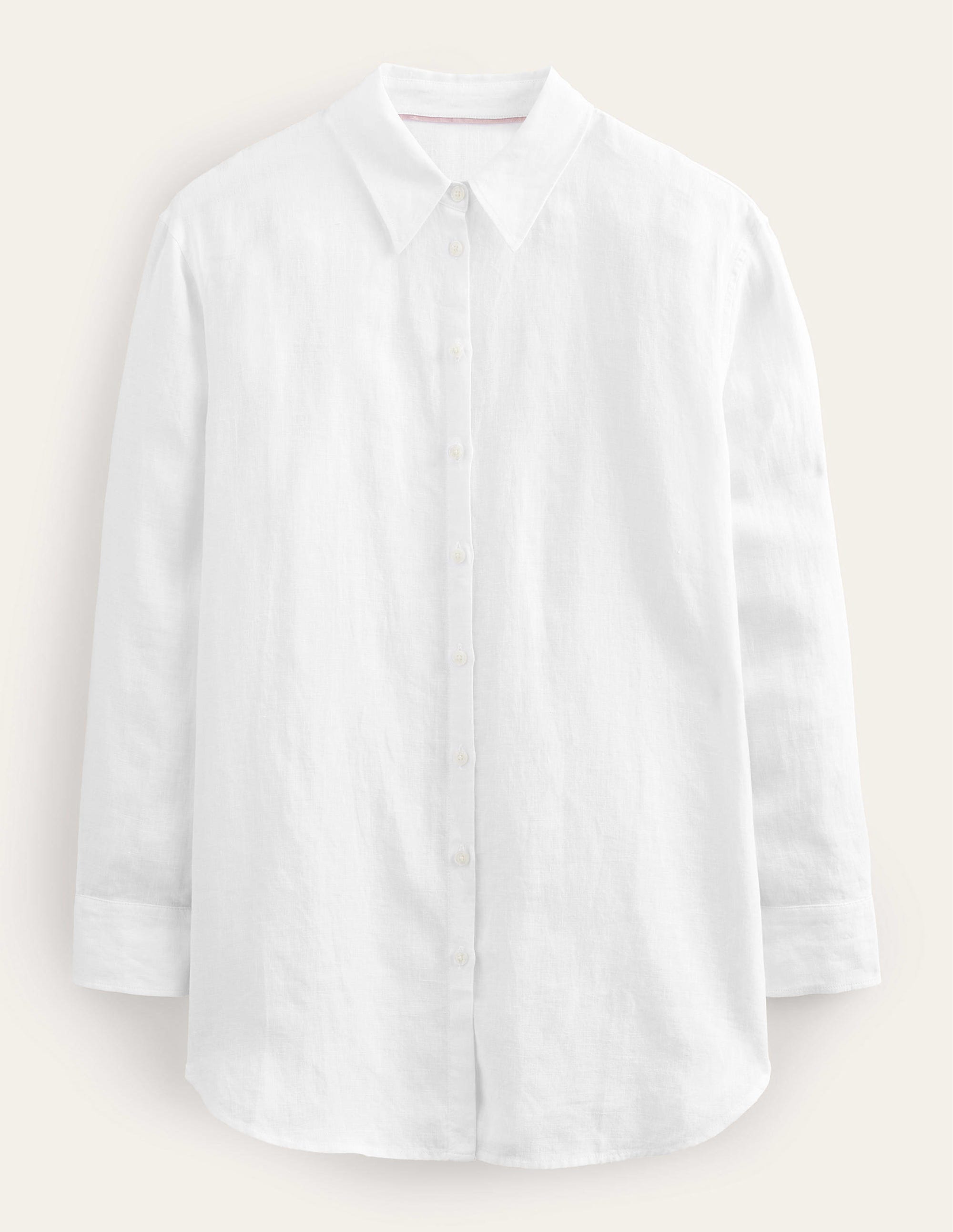 Chemise décontractée en lin-Blanc - Image 7